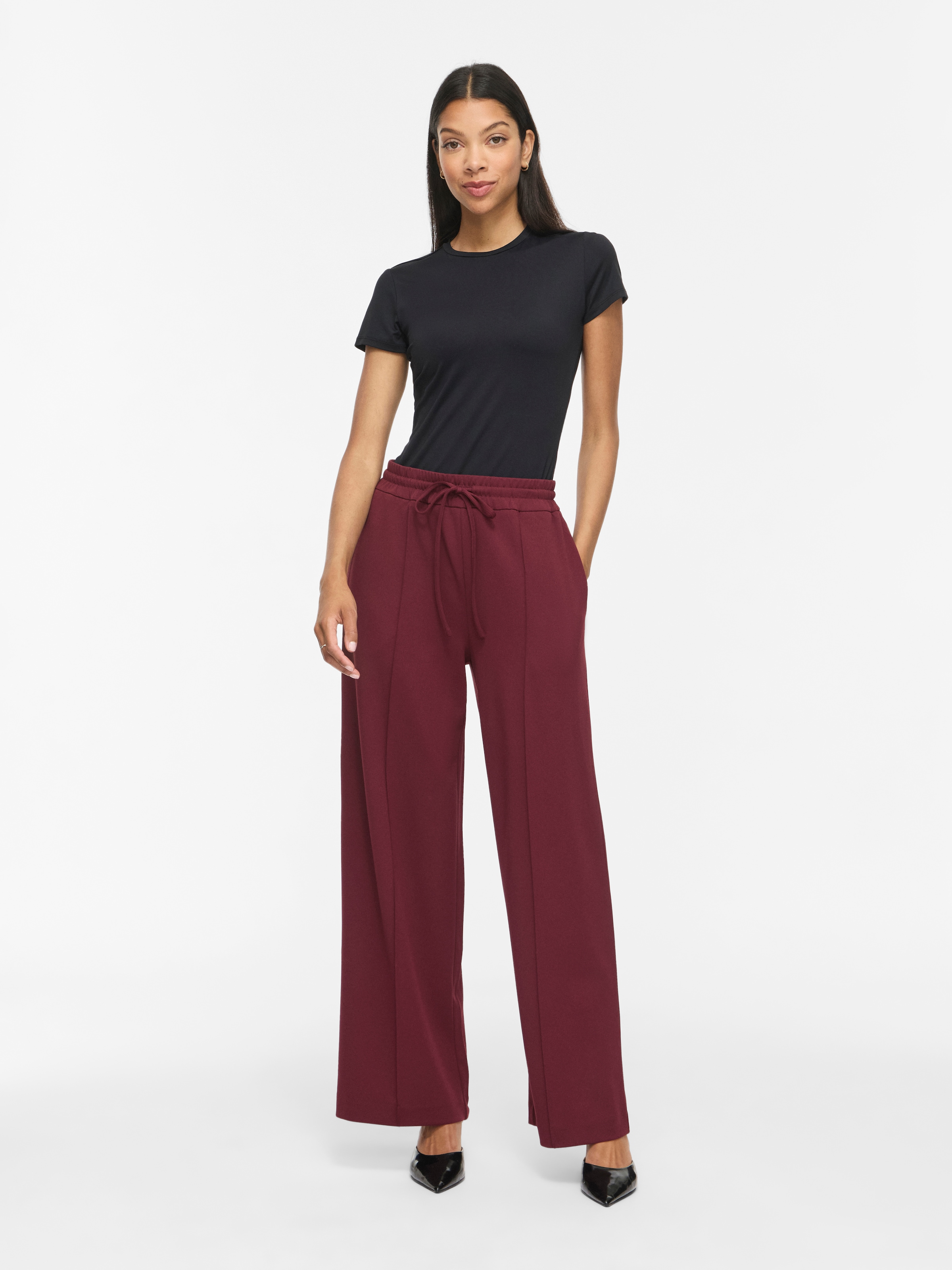 Vila Schlupfhose »VICLUA HW WIDE PANTS-NOOS«  Materialmix