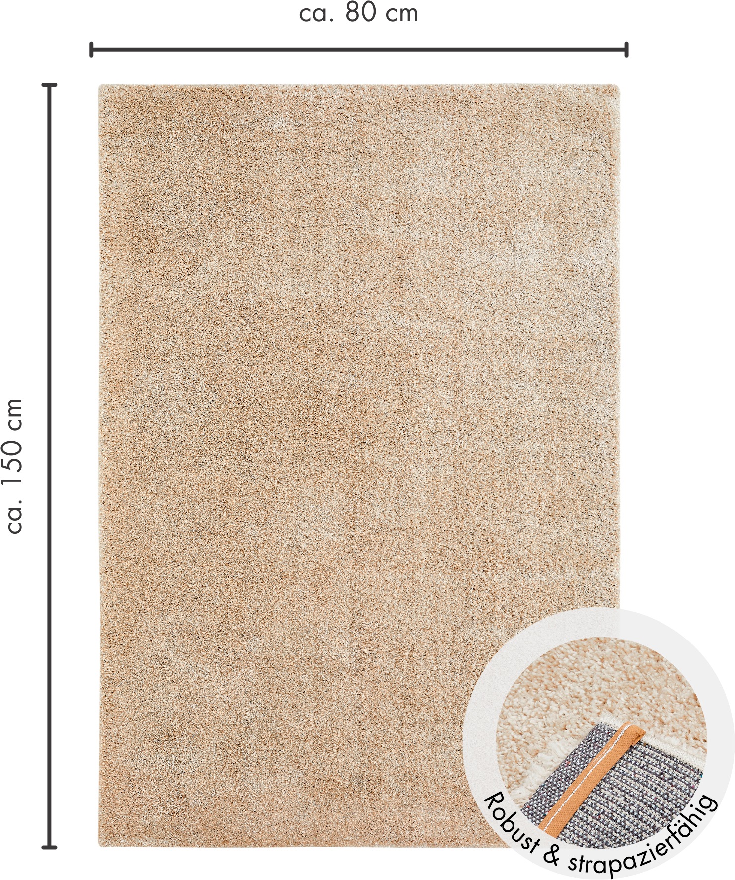 Andiamo Hochflor-Teppich »Chicago«, rechteckig, 40 mm Höhe, Uni Farben, weich & kuschelig, ideal im Wohnzimmer & Schlafzimmer