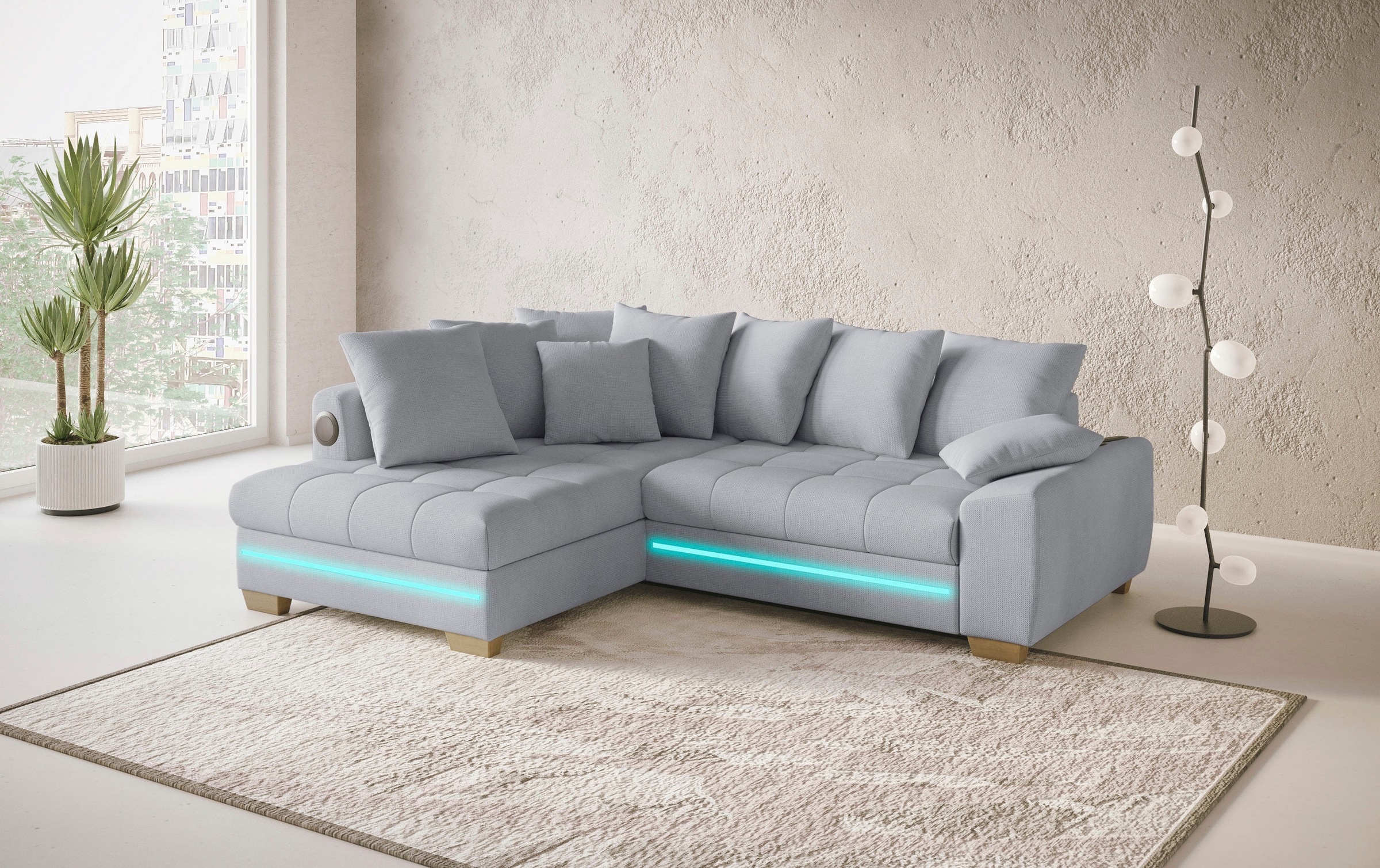 Mr. Couch Ecksofa »Nikita II, L-Form«, mit Kaltschaum, RGB-LED, Soundsystem günstig online kaufen