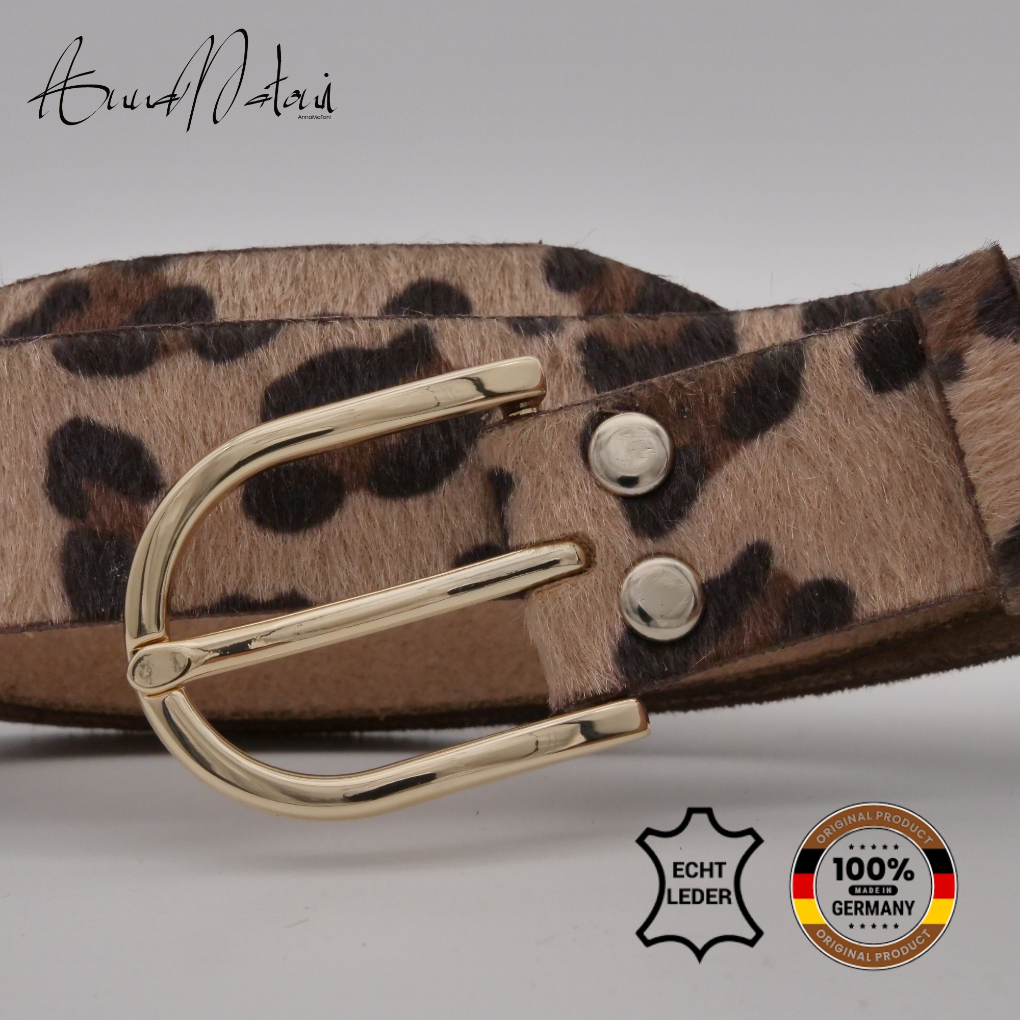 AnnaMatoni Ledergürtel »AnnaMatoni Damen Ledergürtel in hochwertigem Kunstfell in Leo«