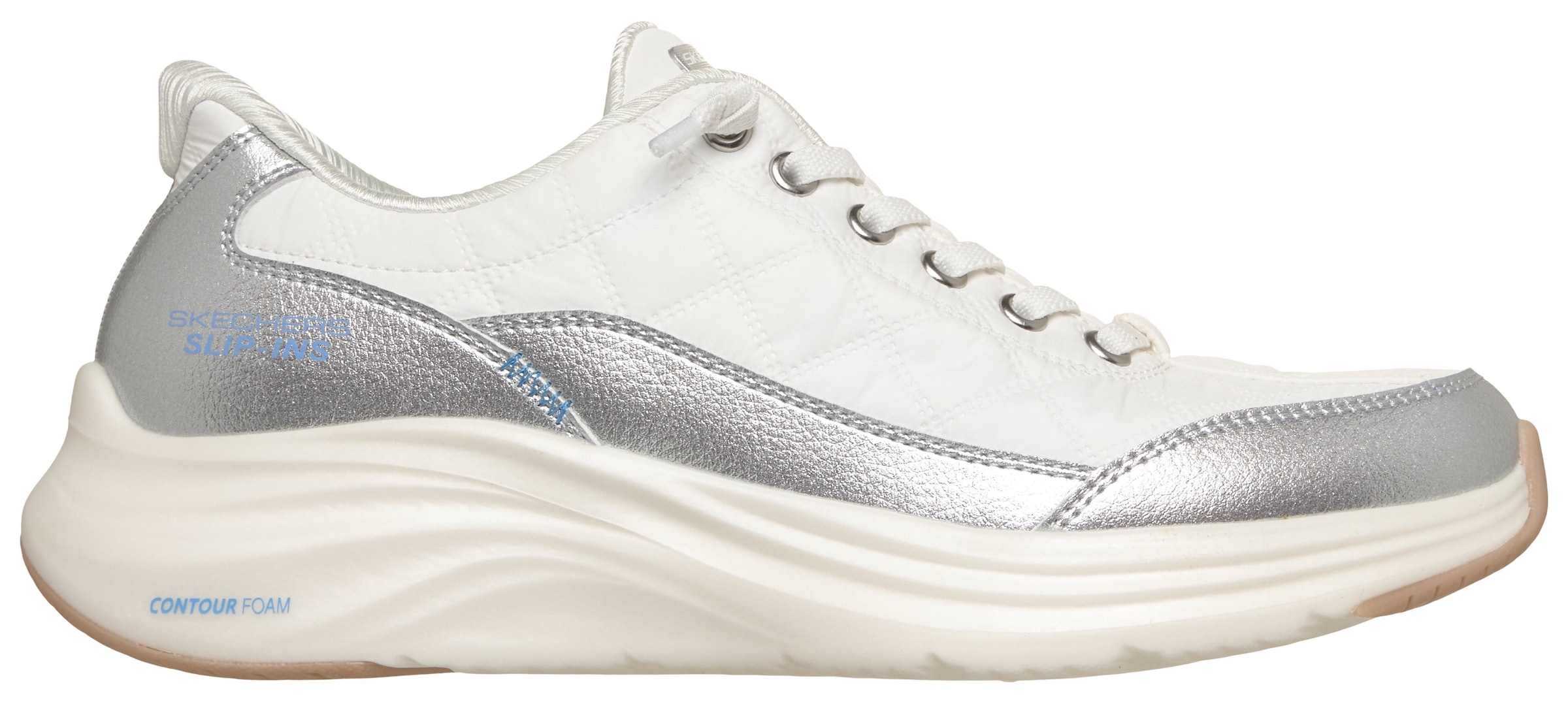 Skechers Slip-On Sneaker »Contour Foam - Metallic Dream«  Schlupfschuh, Halbschuh, Freizeitsneaker mit Metallic-Besatz