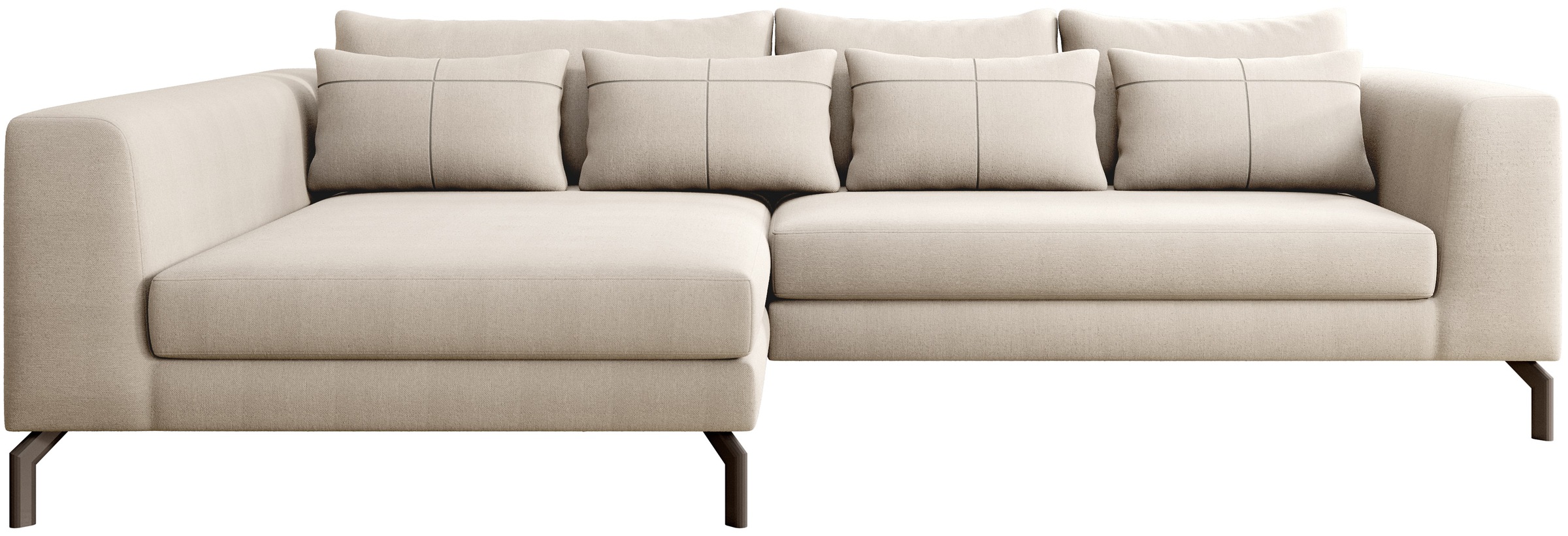 INOSIGN Ecksofa »Cross, mit softem Sitz, L-Form, wendbare Zierkissen, Breit günstig online kaufen