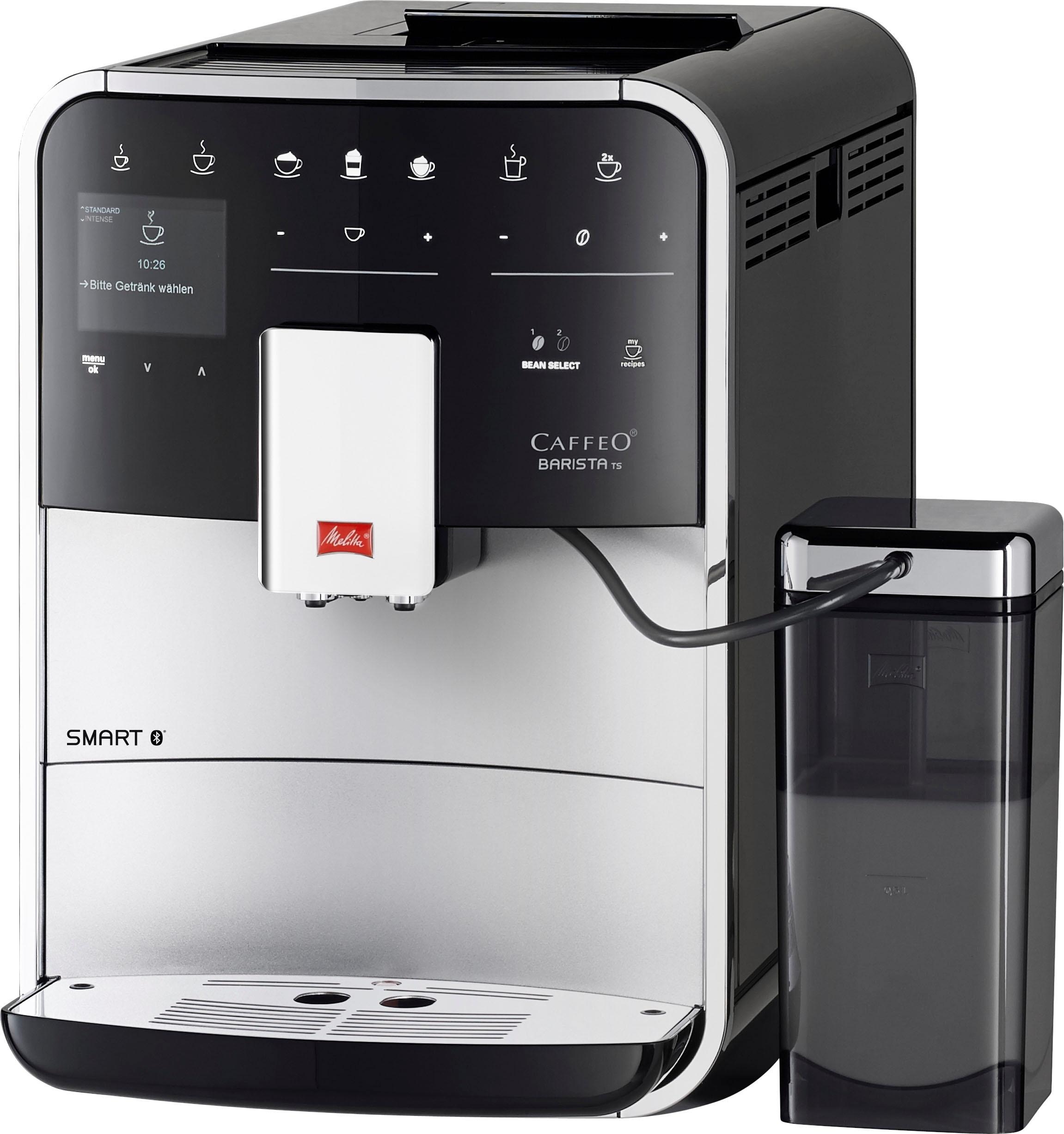 Melitta Kaffeevollautomat »Barista TS Smart® F850-102, schwarz«, 21 Kaffeerezepte & 8 Benutzerprofile, 2-Kammer Bohnenbehälter