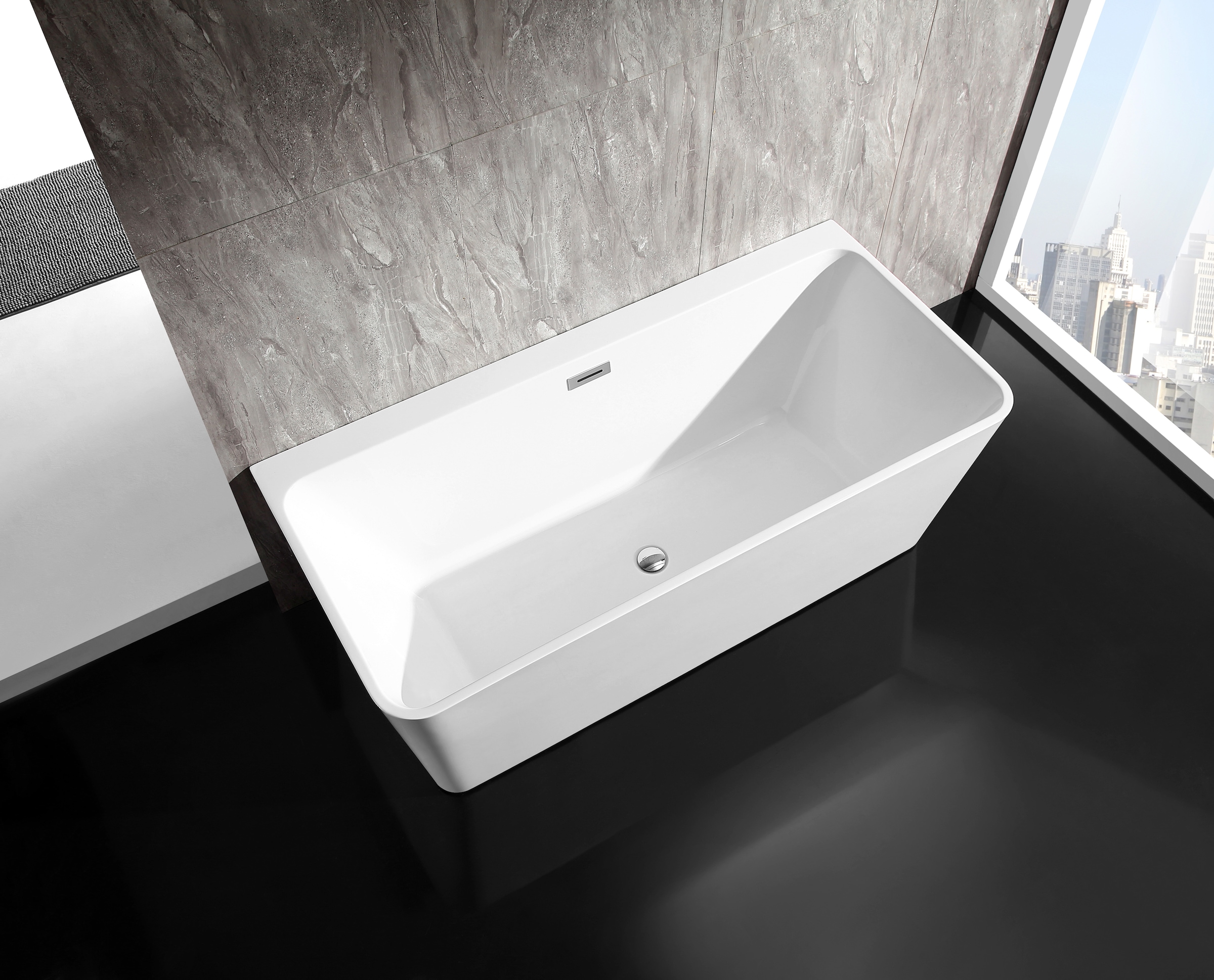 welltime Badewanne »Granada«, freistehend, aus hochwertigem Sanitäracryl, mit Pop Up Ventil