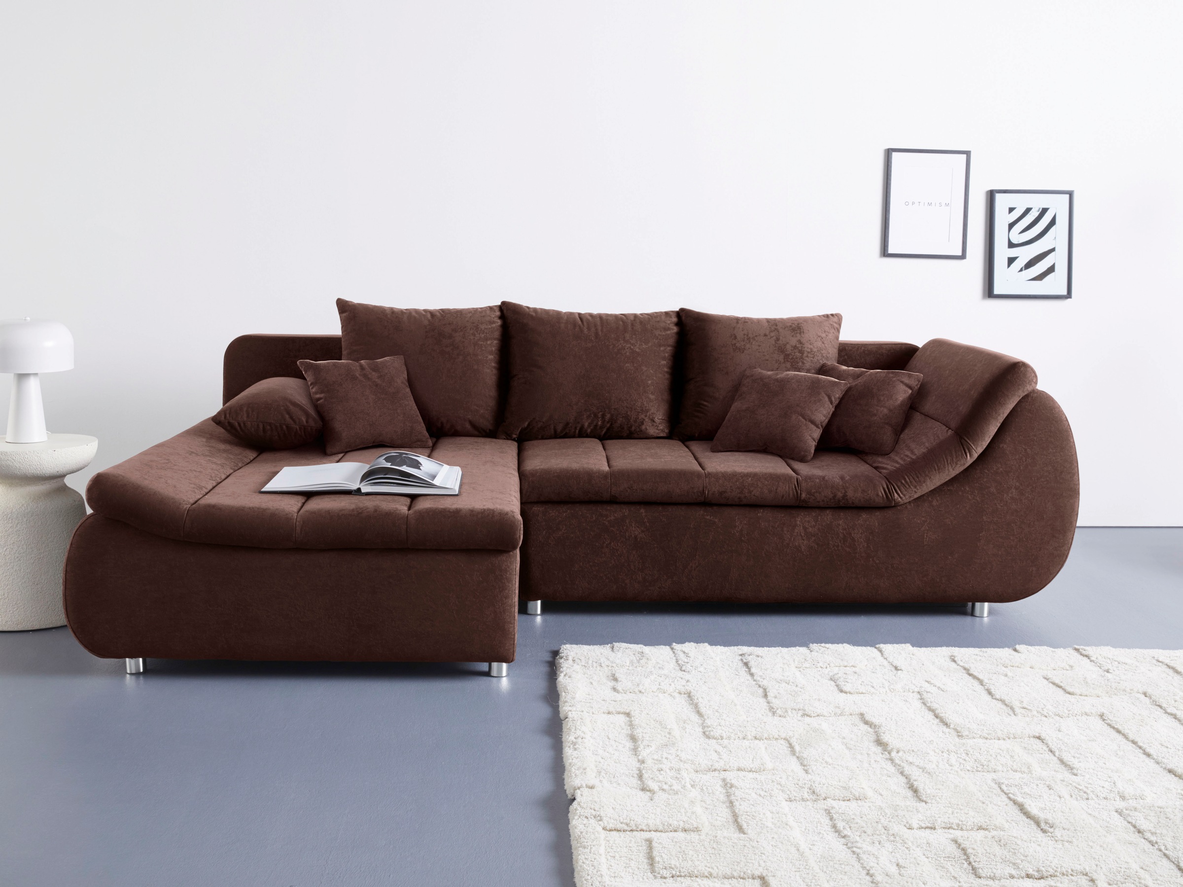 INOSIGN Ecksofa »Imola, elegant und modern, aktuelle Steppung im Sitz, bequ günstig online kaufen