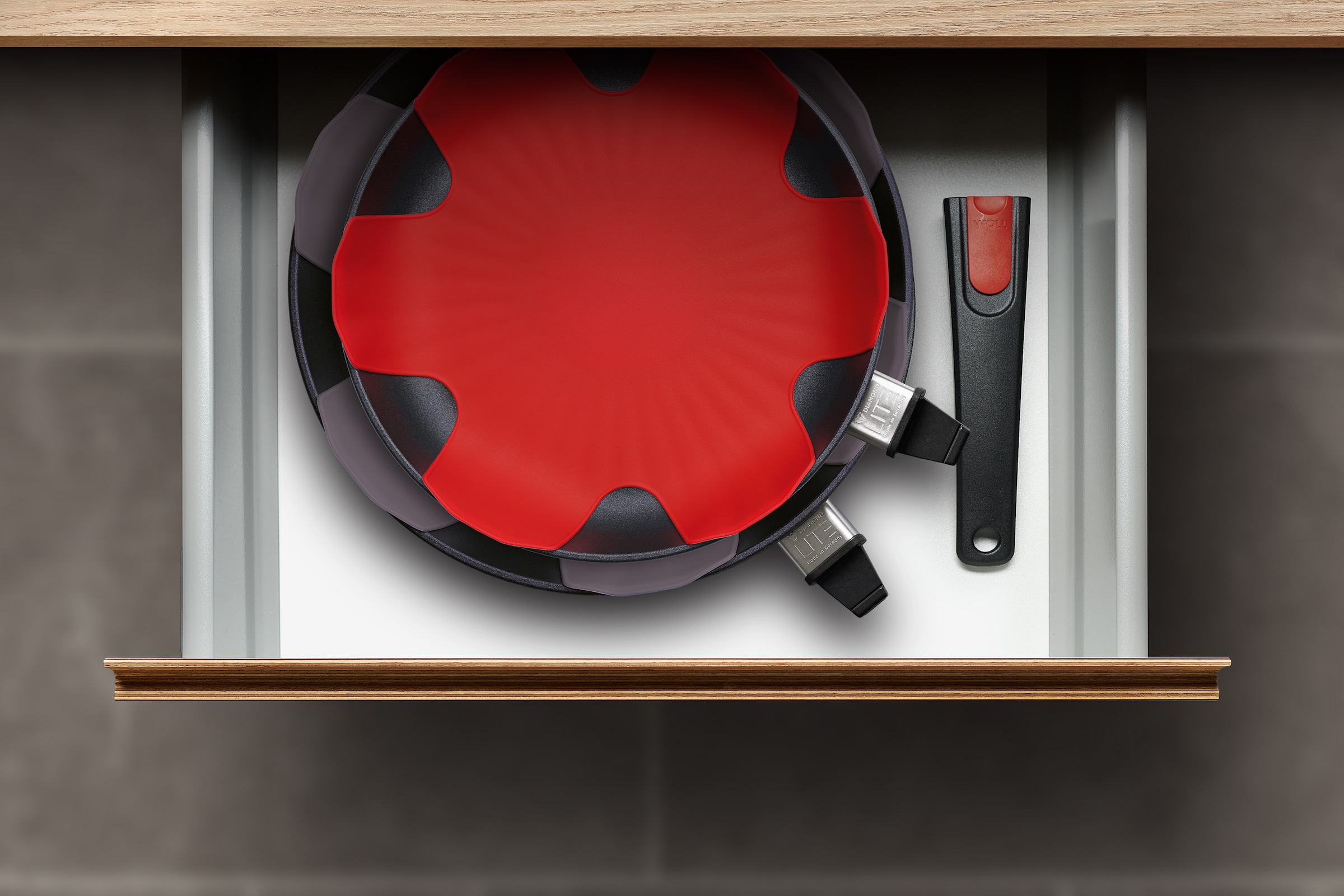 WOLL Pfannenschoner »WOLL Silikon-Pfannenschutz« Hitzebeständig, Spülmaschinengeeignet, für Pfannen und Töpfe