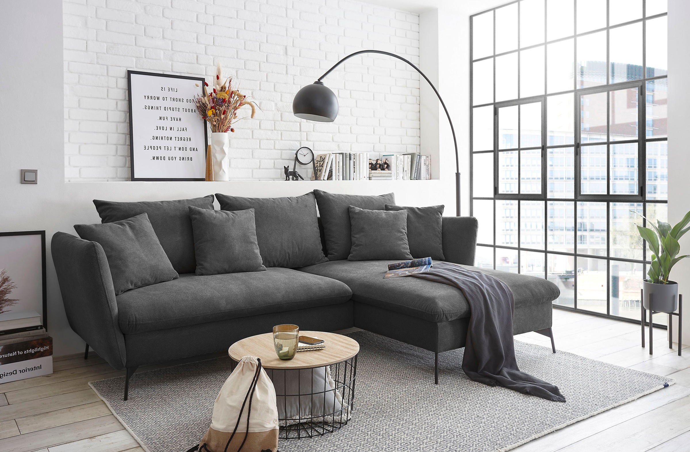 OTTO home Ecksofa »LIVORNO,258 cm, L-Form,« Schlaffunktion u. Bettkasten (1 günstig online kaufen