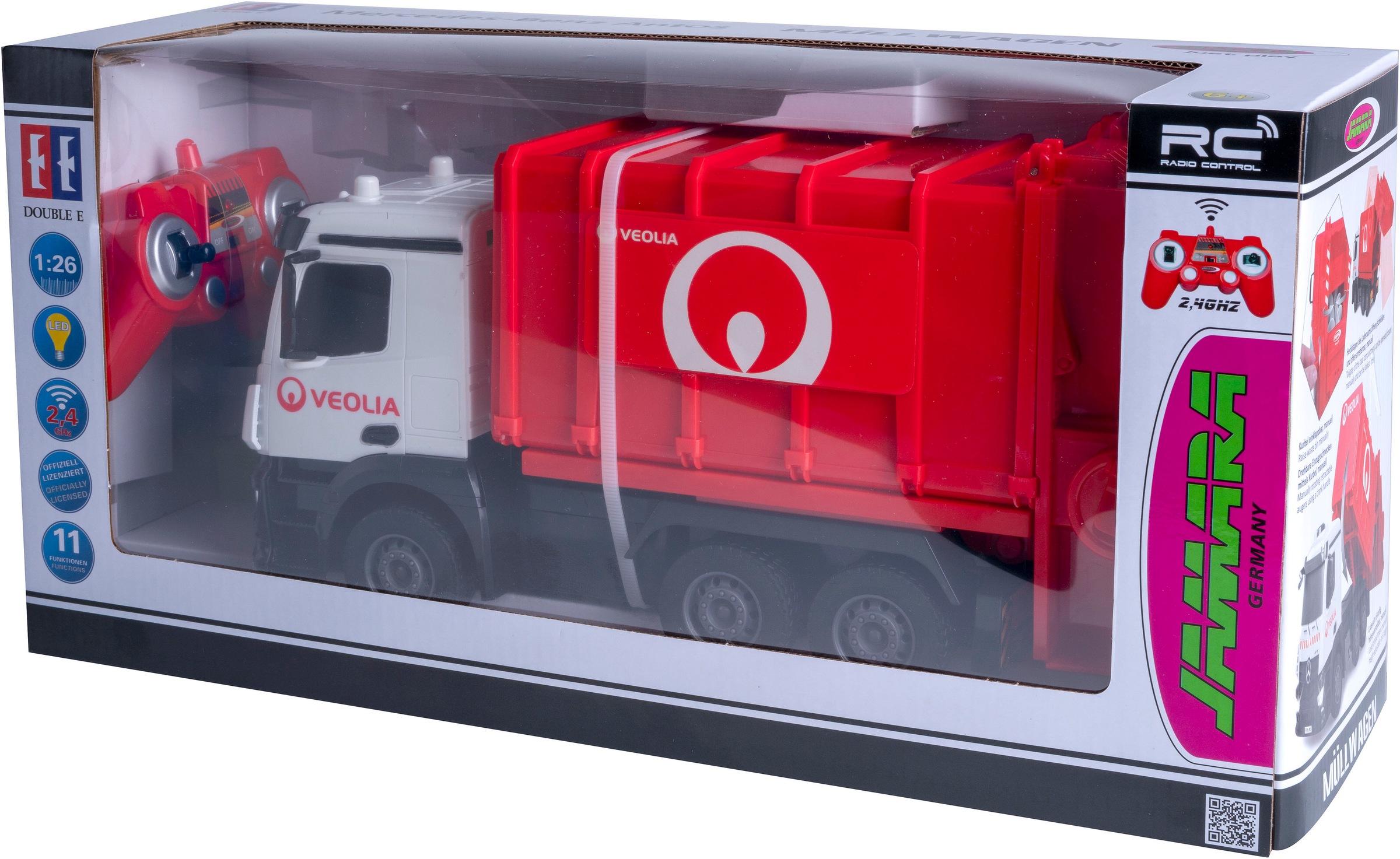 Jamara RC-LKW »Müllwagen Mercedes-Benz Antos 2,4GHz«, LED-Licht vorne; Maßstab 1:26