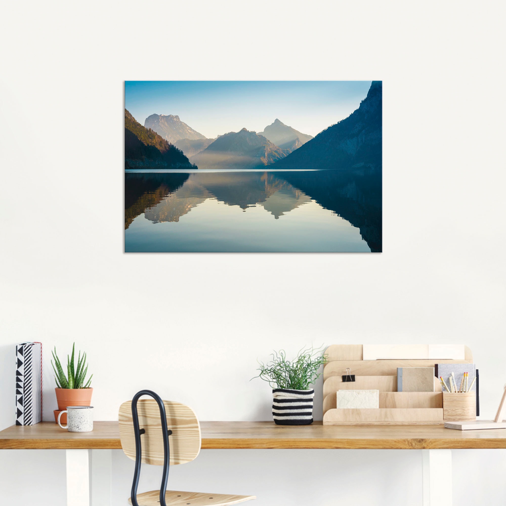 Artland Wandbild »Morgen am Traunsee«, Gewässer, (1 St.), als Alubild, Outdoorbild, Leinwandbild, Poster in verschied. Größen