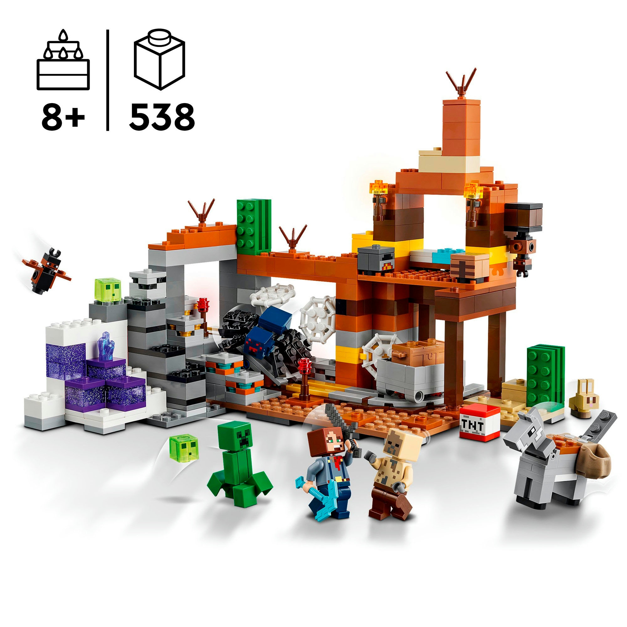 LEGO® Konstruktionsspielsteine »Die Mine in den Badlands (21263), LEGO Minecraft«, (538 St.), Made in Europe