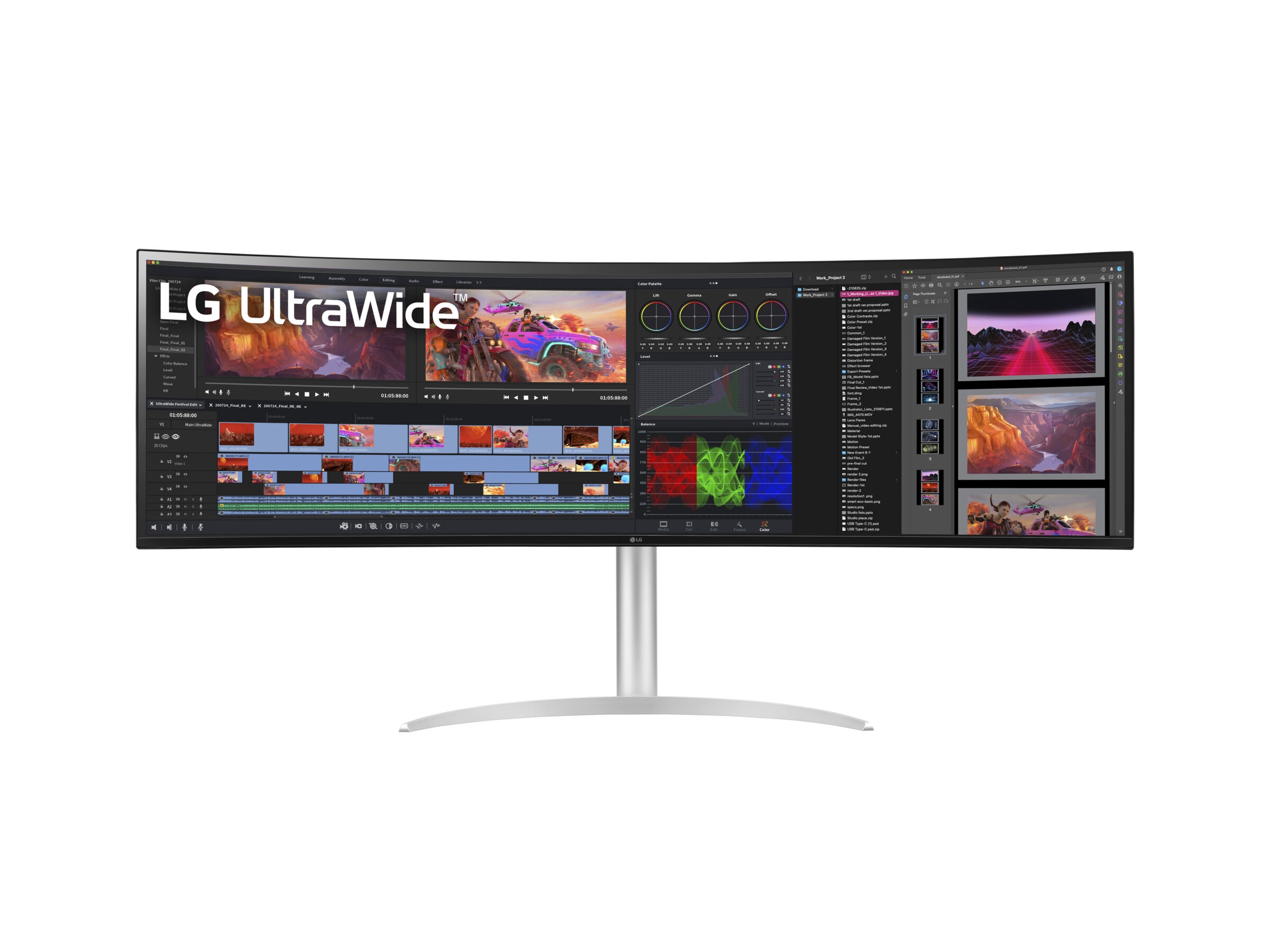 LG LED-Monitor »49WQ95C-W«, 124 cm/49 Zoll, 5120 x 1440 px, DQHD, 5 ms Reaktionszeit, 144 Hz