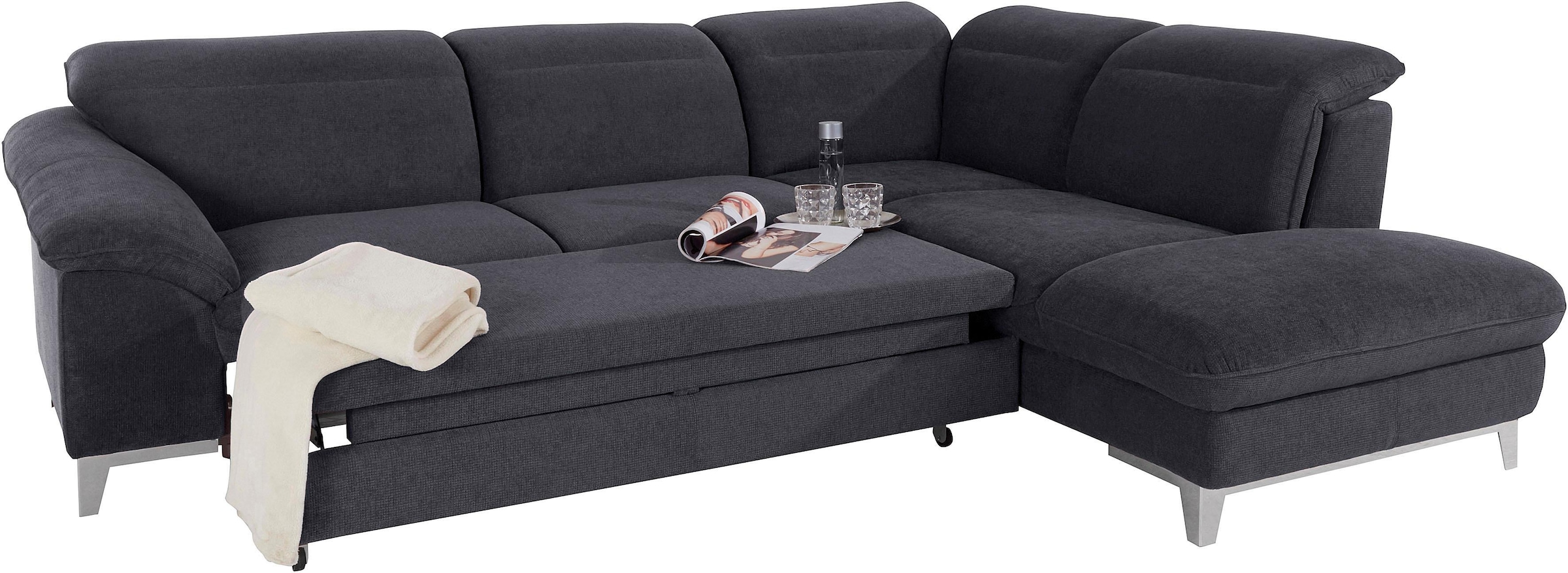 COTTA Ecksofa »Teresa L-Form«, mit Kopfteilverstellung, wahlweise mit Bettfunktion