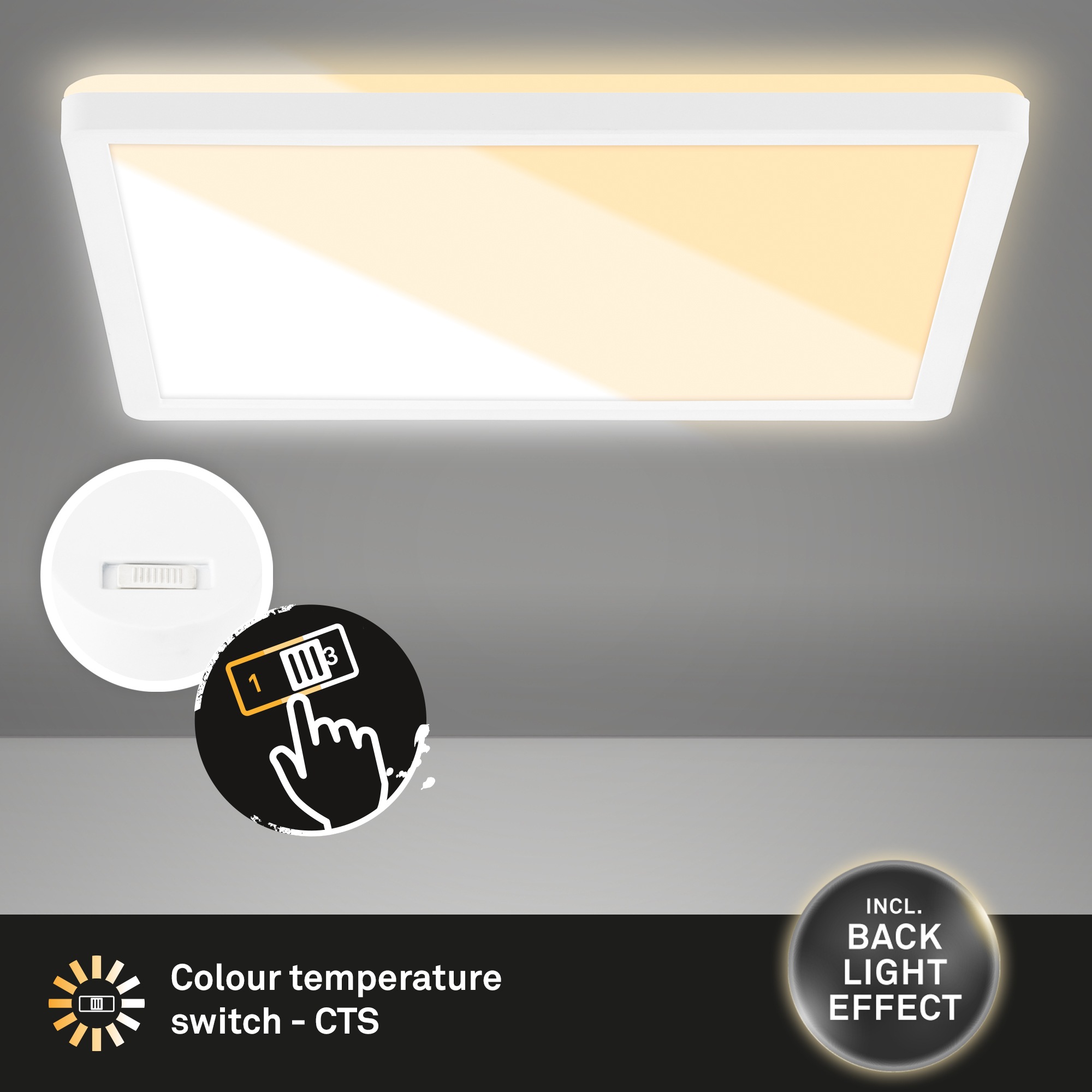 Briloner Leuchten LED  Panel »SLIM«, 18 Watt LED fest verbaut, Gr. ca 29 x 29 cm