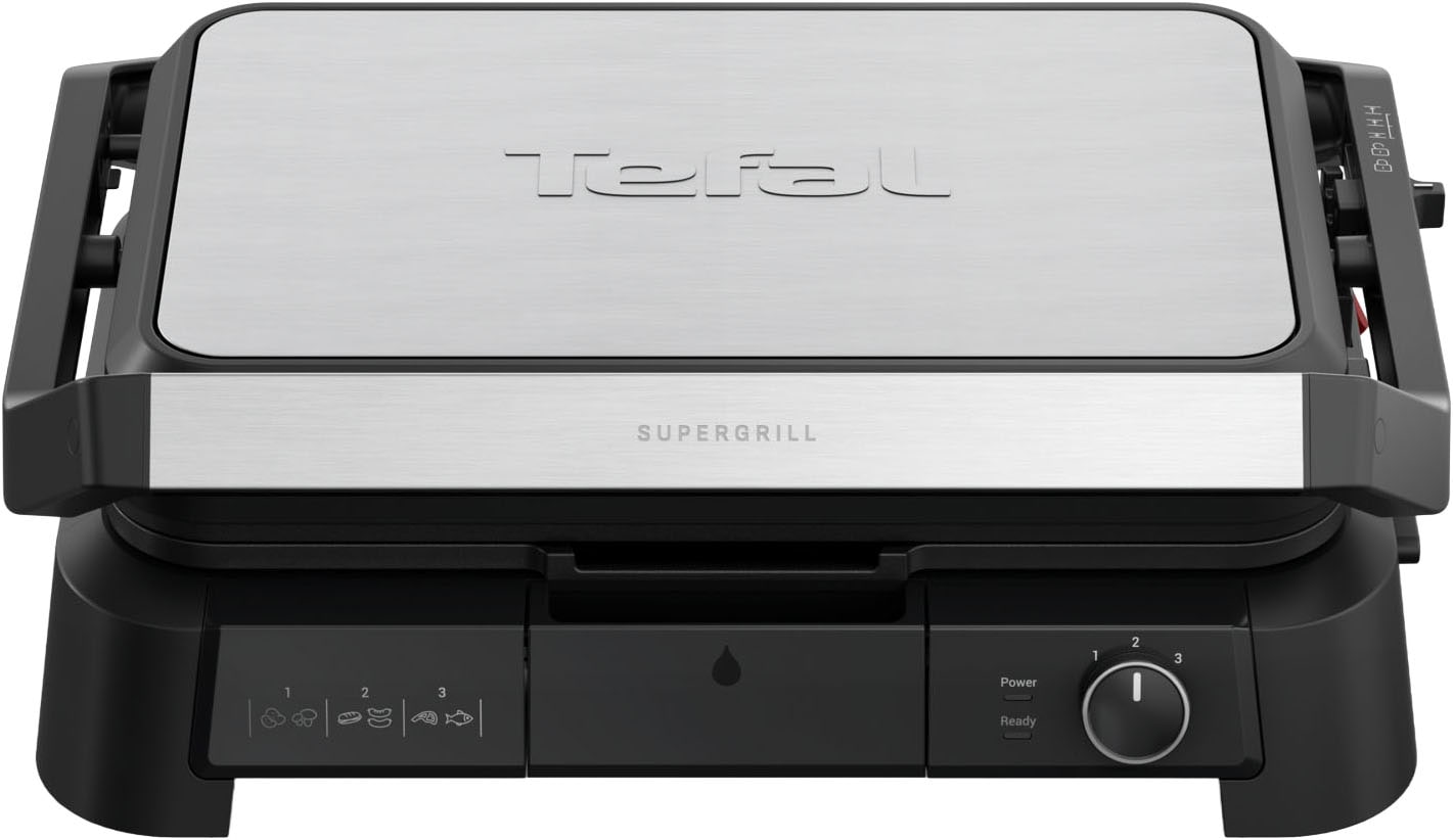 Tefal Kontaktgrill »SuperGrill 3in1 XL, Grill, Barbeque-, Ofenposition, 3 Temperaturen«, 2200 W, spülmaschinengeeignete Platten, Grillen für bis zu 8 Personen, GC520D