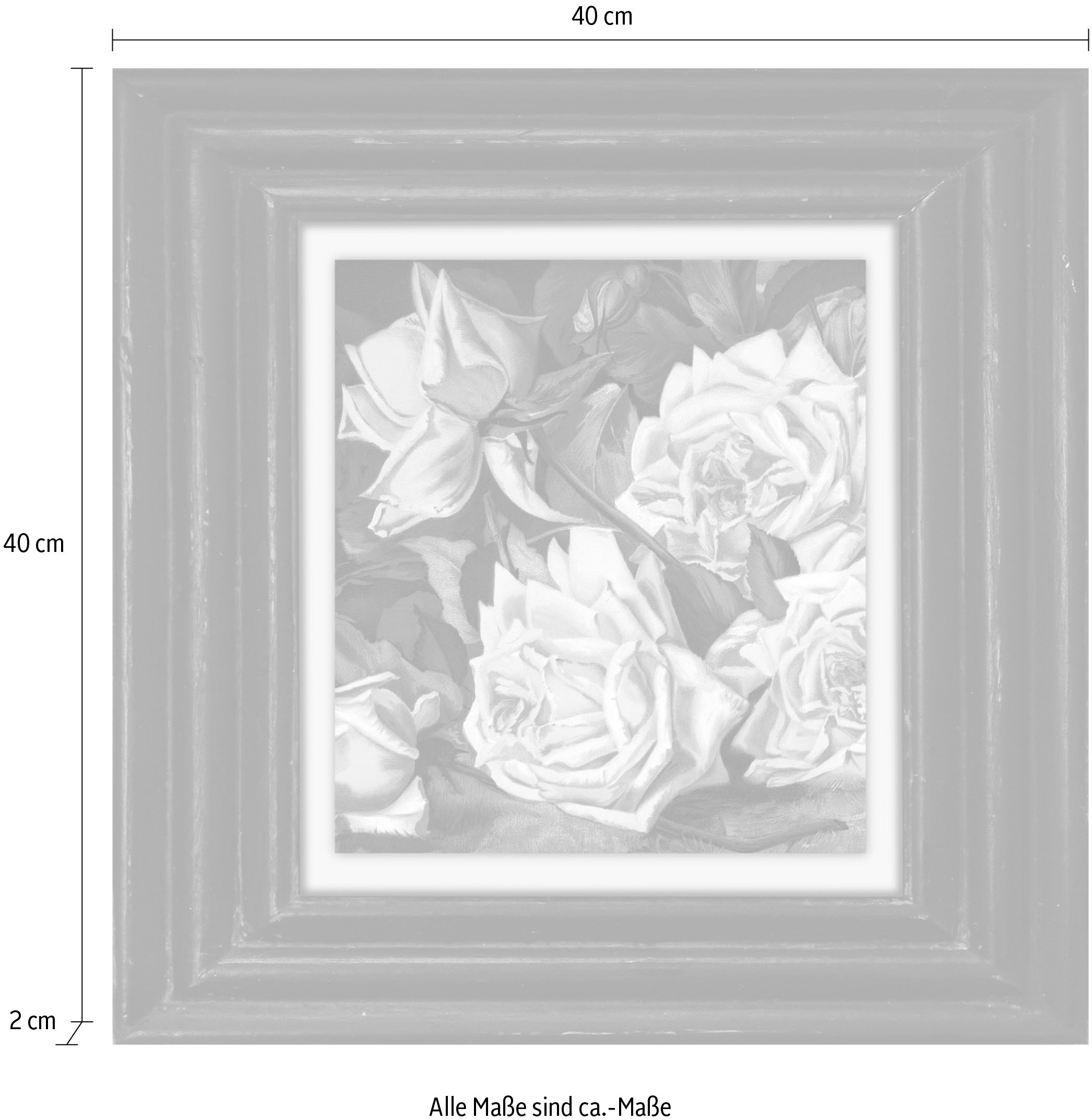 queence Leinwandbild »Blumen«, Kunst-Blumen-Blumenbilder-Stillleben-Garten-Gartenbilder, Premium-Leinwandstoff, Handarbeit aus Deutschland, 40x40cm