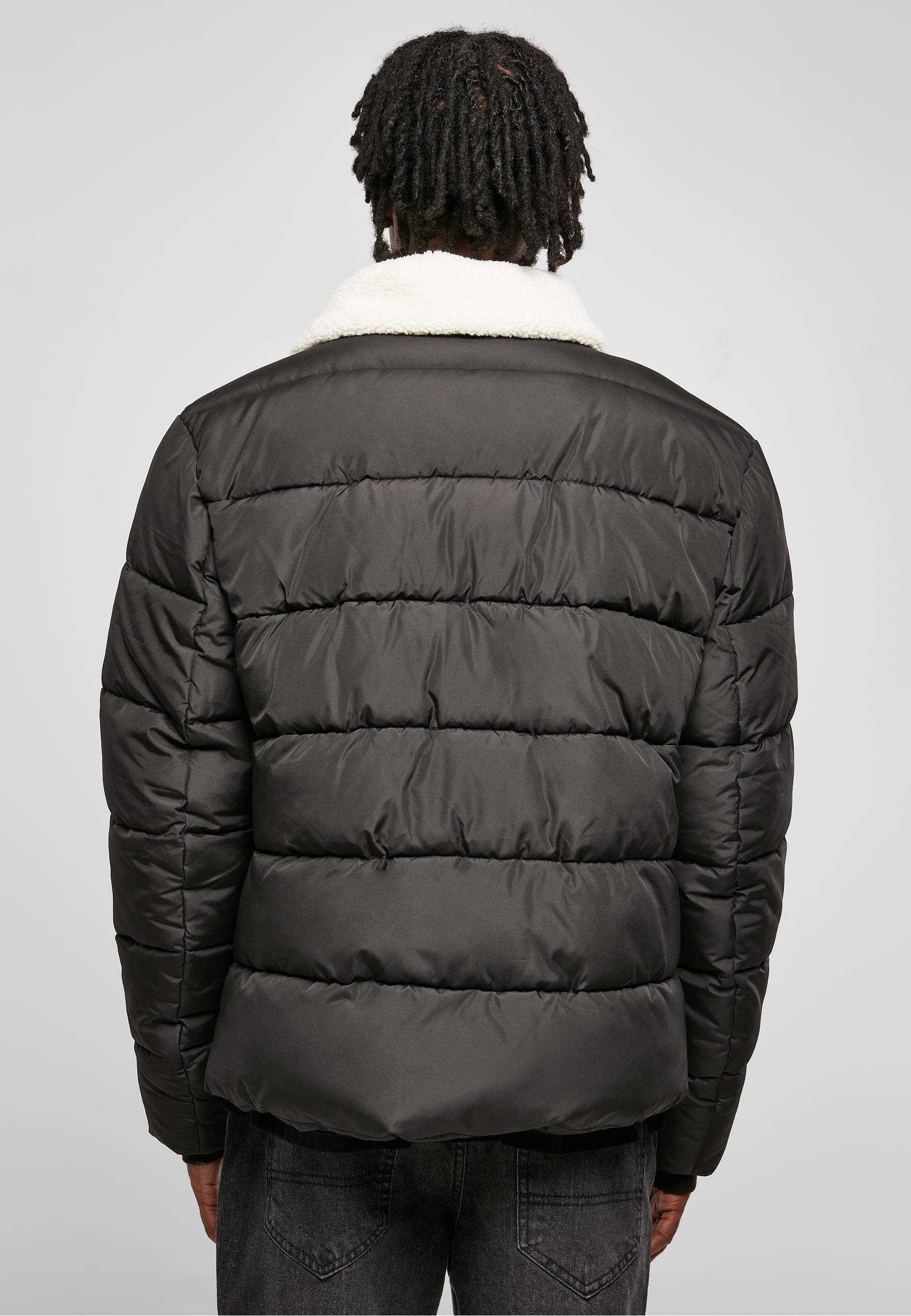 URBAN CLASSICS Winterjacke »Urban Classics Herren Sherpa Collar Padded Shirt Jacket« 1 Stk. tlg. ohne Kapuze