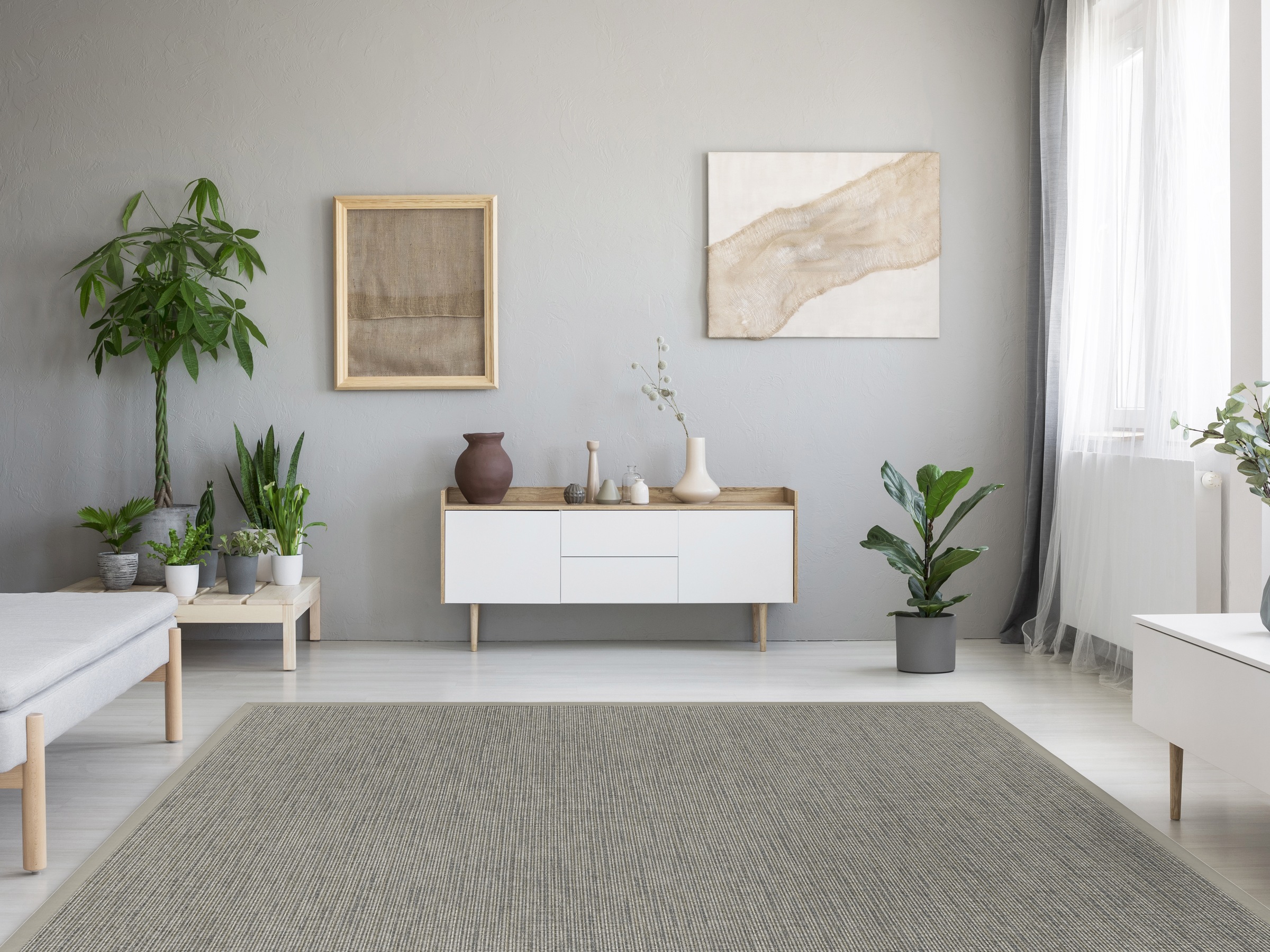 Dekowe Teppich »Basic S2 Stripes« rechteckig 10 mm Höhe meliert, Sisaloptik, mit Bordüre, In- und Outdoor geeignet