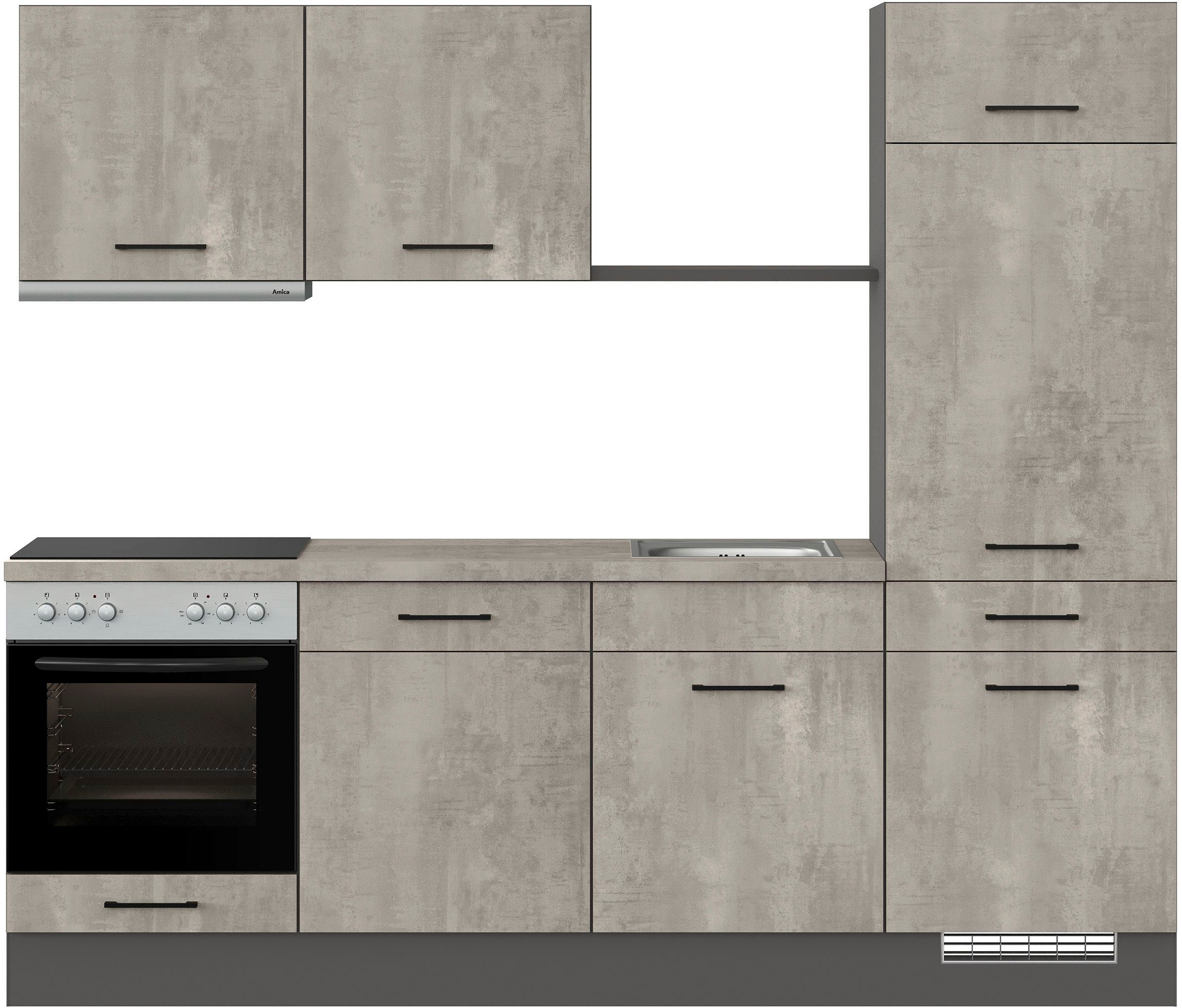 IMPULS KÜCHEN Küche »"Porto", Ausrichtung wählbar, Schubkästen mit Soft-Close,«, vormontiert, wahlweise mit E-Geräten, mit Vollauszug, Breite 240 cm