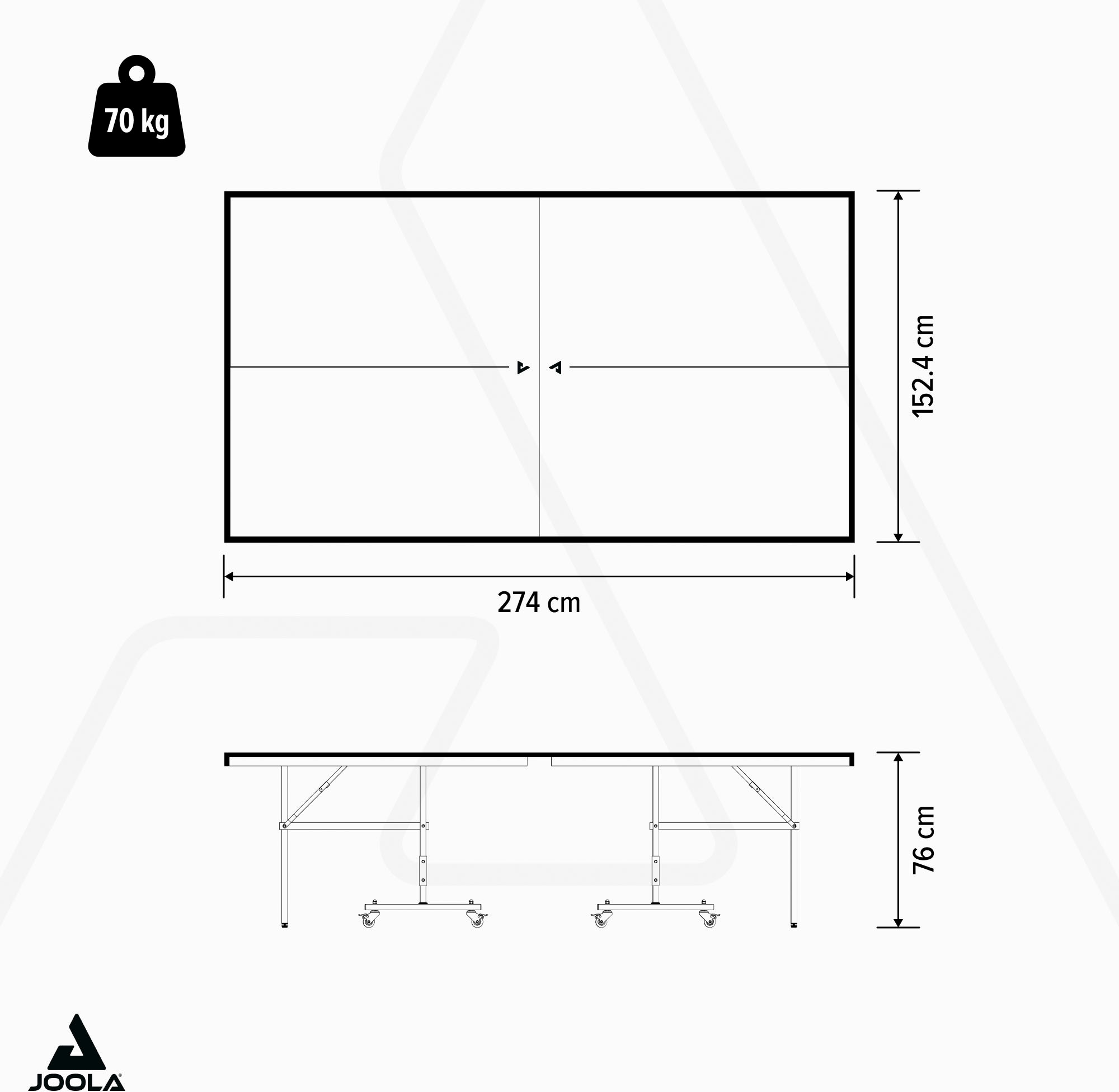 Joola Tischtennisplatte »Inside 13«, Indoor Tischtennistisch - klappbares Untergestell, inkl. Netz