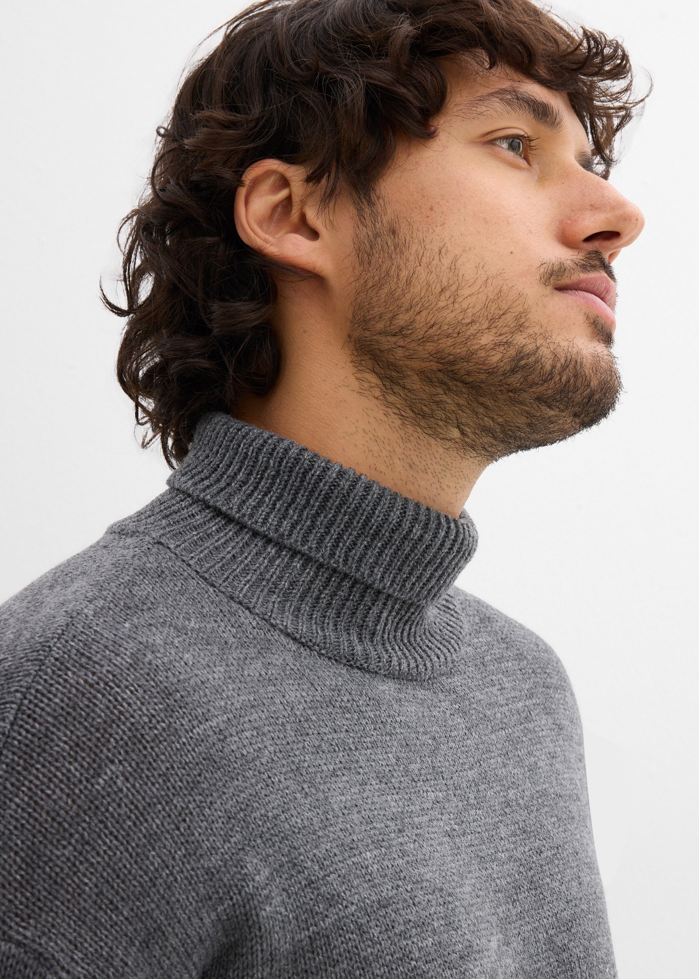 bonprix Rollkragenpullover Regular Fit, Colorblocking Look