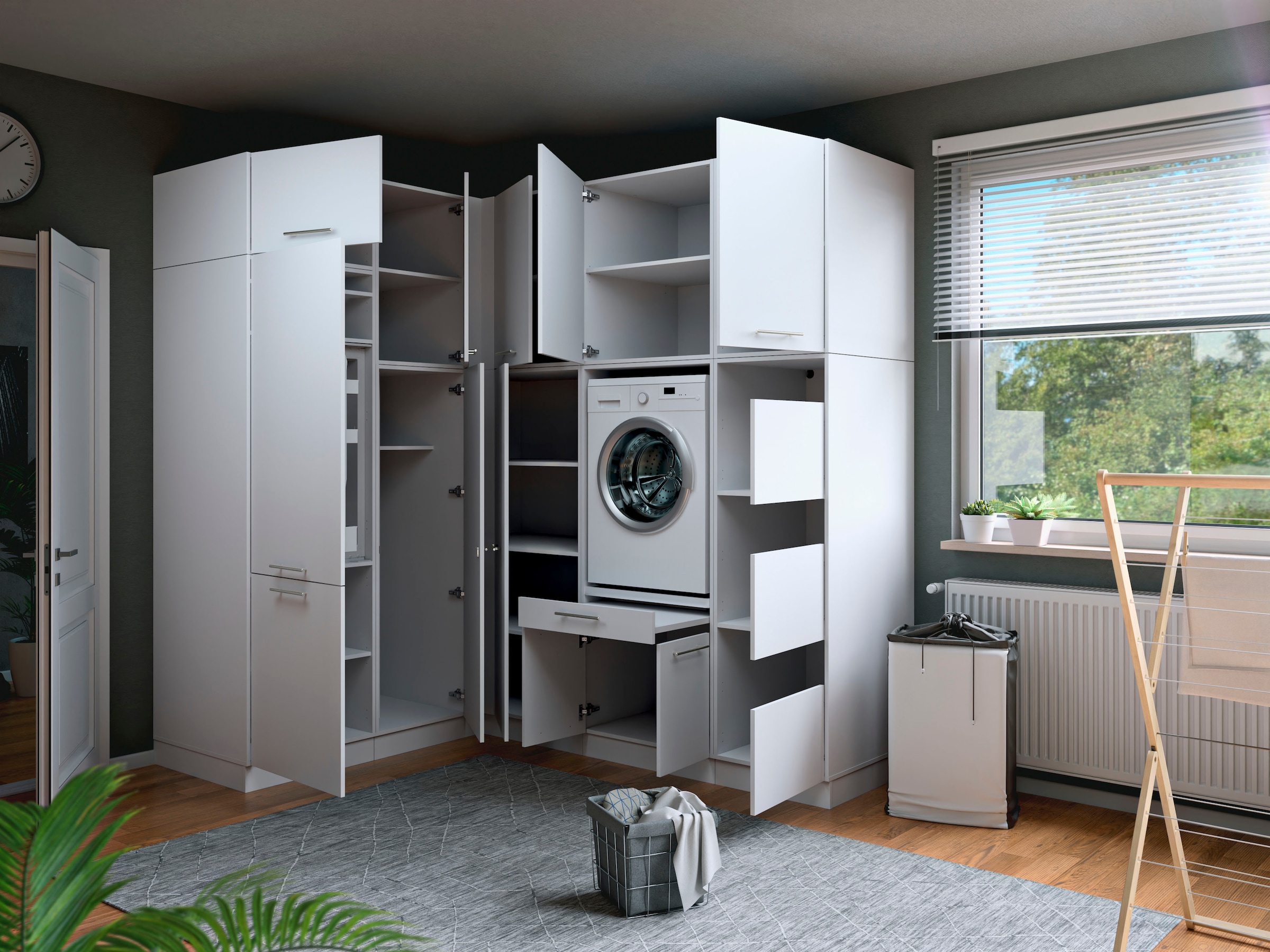 Laundreezy Mehrzweckschrank-Set »Laundreezy, 10-tlg. Mehrzweckschrank-Set B/H/T 218/238/68 cm« 10 Stk. tlg.