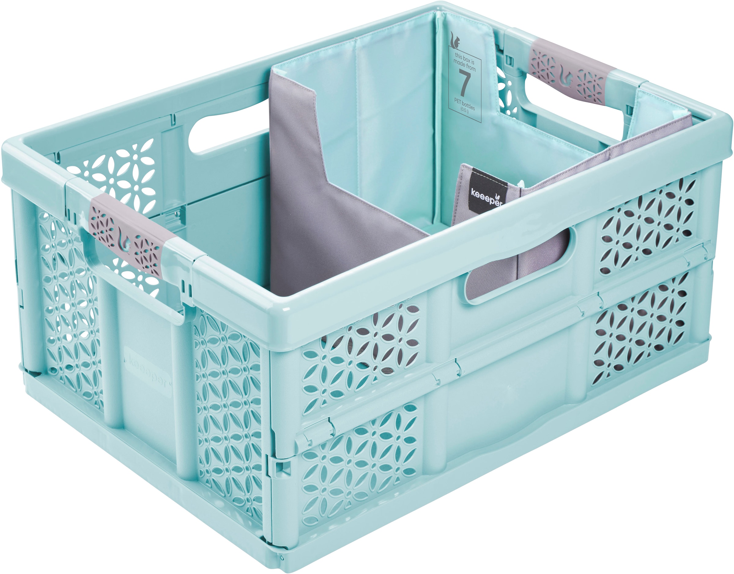 keeeper Faltbox »nea, faltbarer Einkaufsorganizer für Klappboxen«, (1 St.), aus recycelten PET-Flaschen