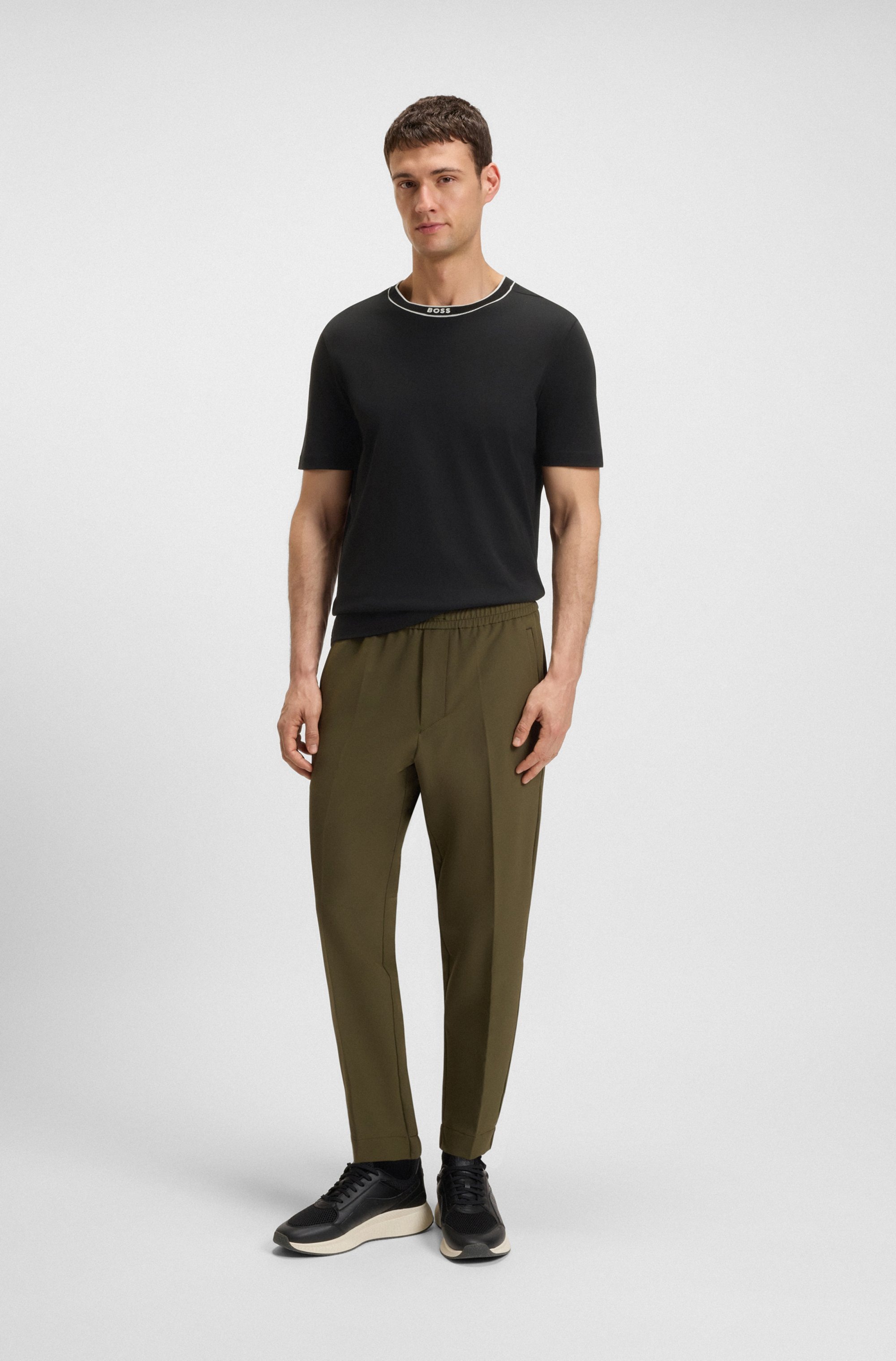 BOSS GREEN T-Shirt »Tee« mit Streifendetail am Ausschnitt