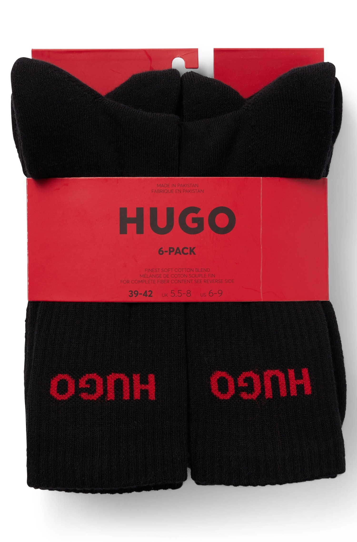 HUGO Underwear Socken »6P QS RIB LOGO CC«, (Packung, 6 Paar, 6er Pack), mit eingestricktem HUGO Logo