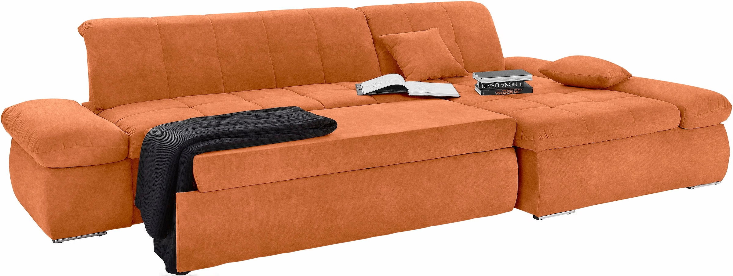 DOMO collection Ecksofa »NMoric XXL, B/T/H: 300/172/80cm, L-Form«, wahlweise mit Bettfunktion und Armlehnverstellung
