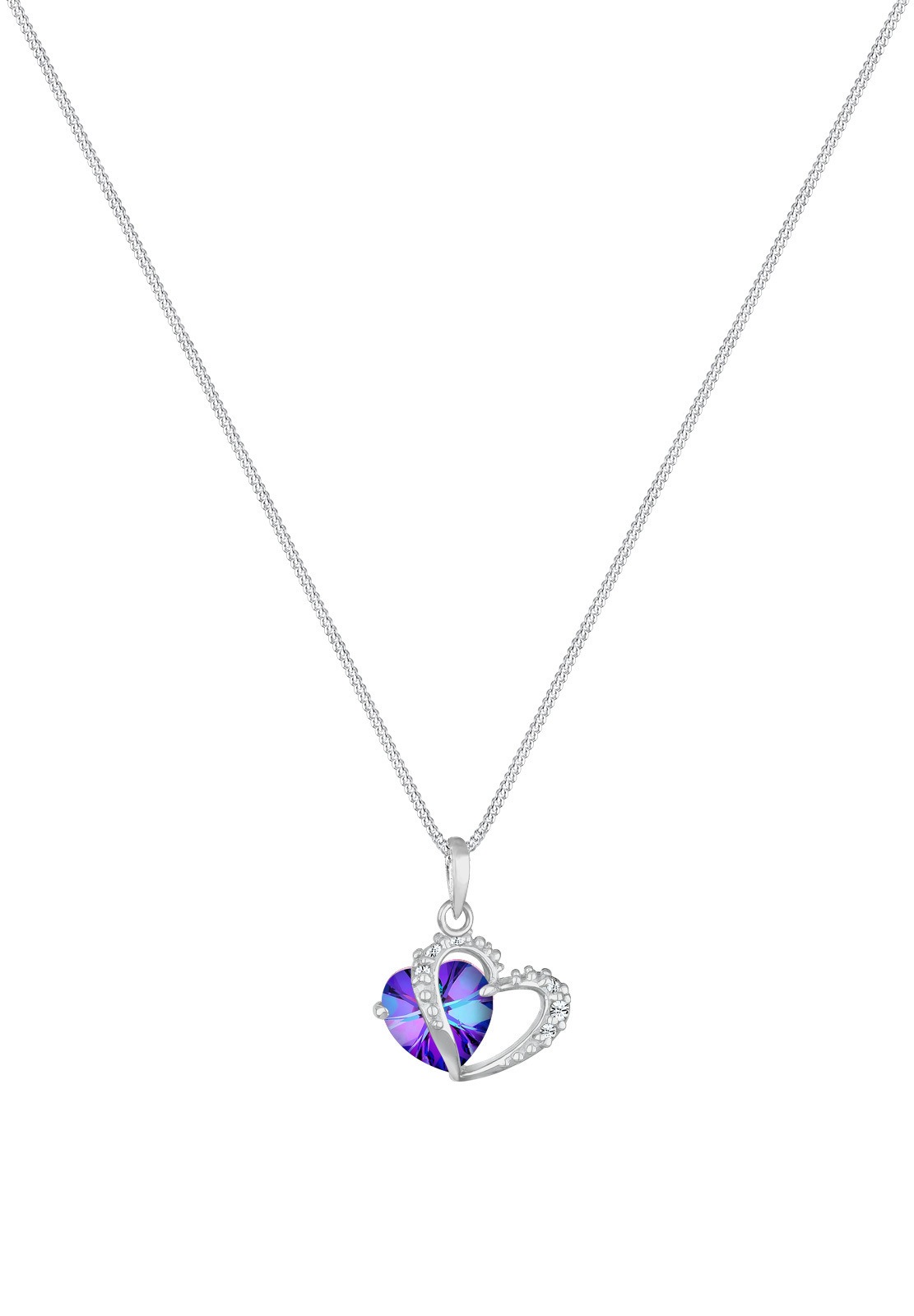Elli Collierkettchen »Herz Anhänger Love 925 Silber, mit Kristallen von Swarovski®«