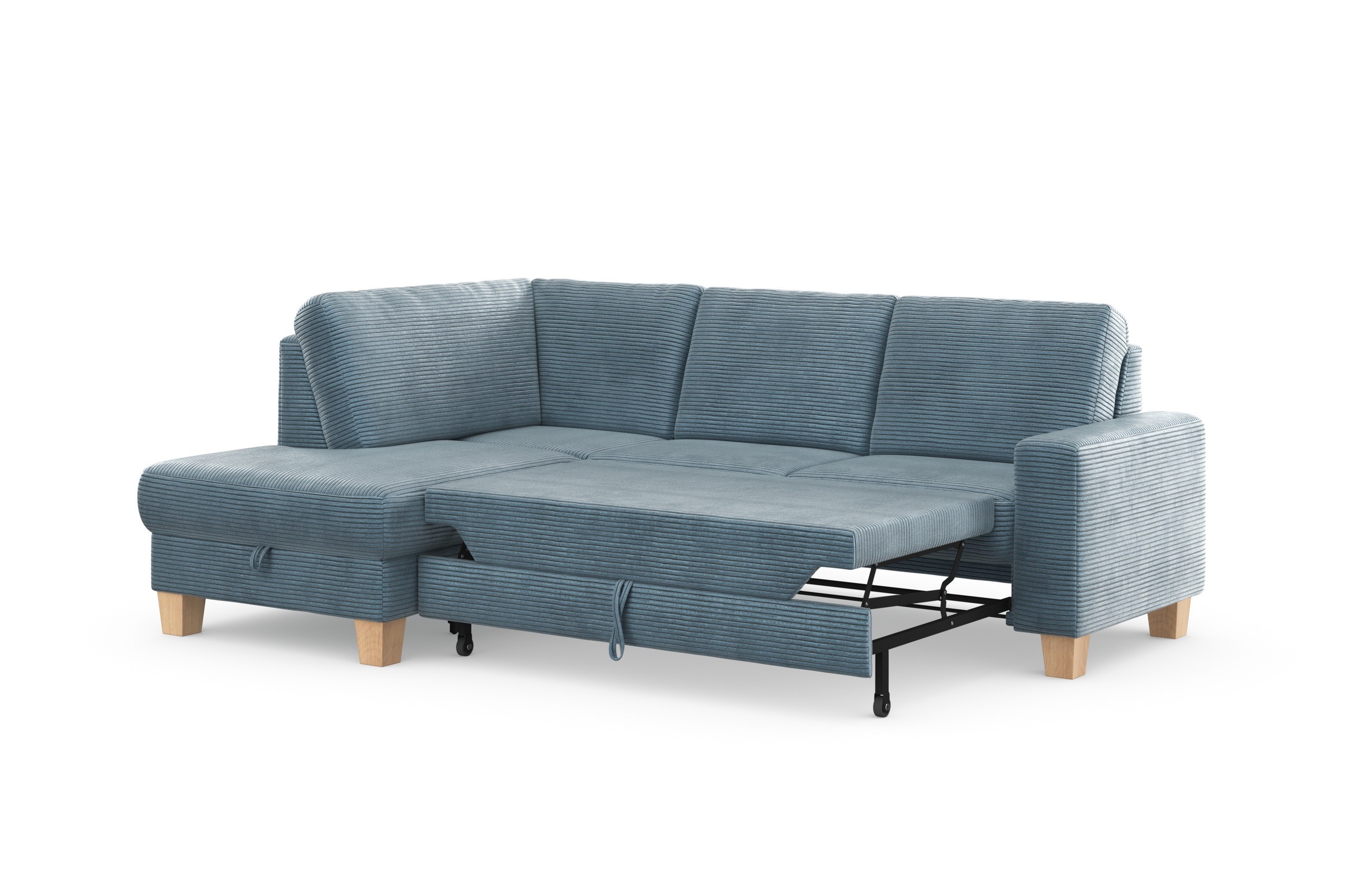 Home affaire Ecksofa »Summer L-Form«, mit Ottomane, wahlweise mit Bettfunktion und Bettkasten, Cord-Bezug