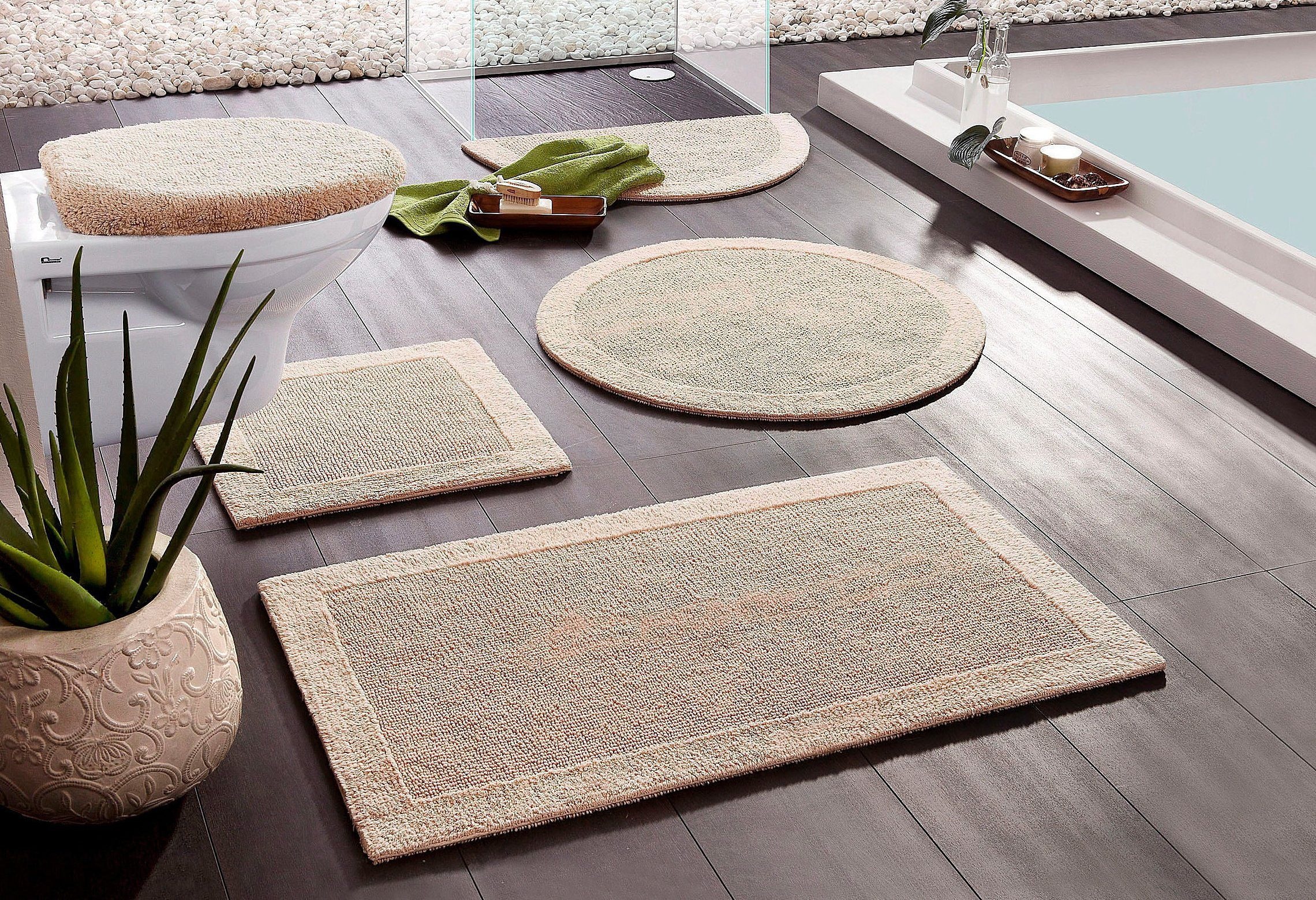 my home Badematte »Kapra, Badvorleger, Badezimmer Teppich«, beidseitig nutz günstig online kaufen