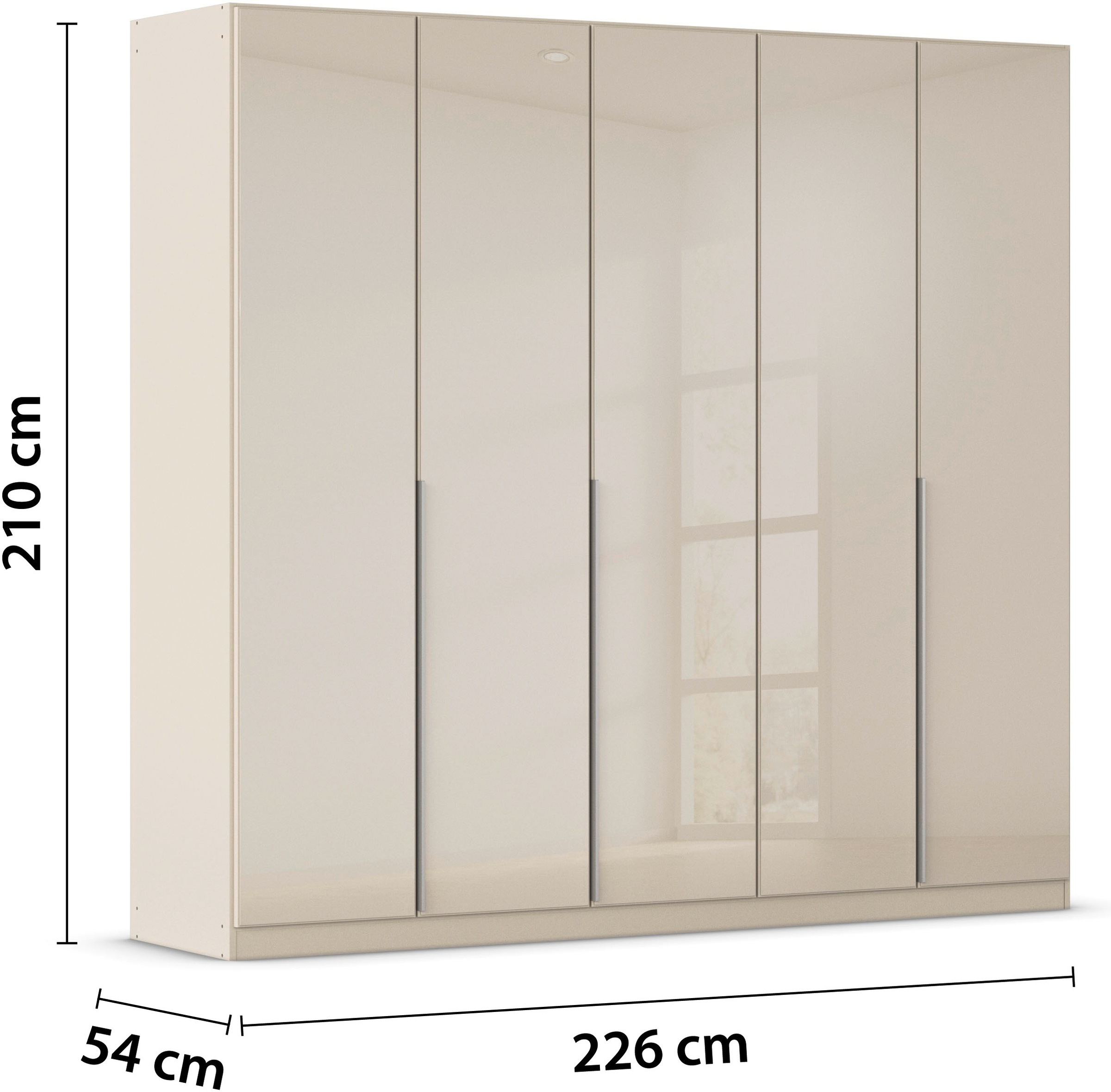 rauch Drehtürenschrank »Kleiderschrank Kleiderschränke Schrank Garderobe AGORDO mit Glasfront«, (in zwei Griff-Farben), durchdachte Innenausstattung, in 6 Breiten und 2 Höhen MADE IN GERMANY