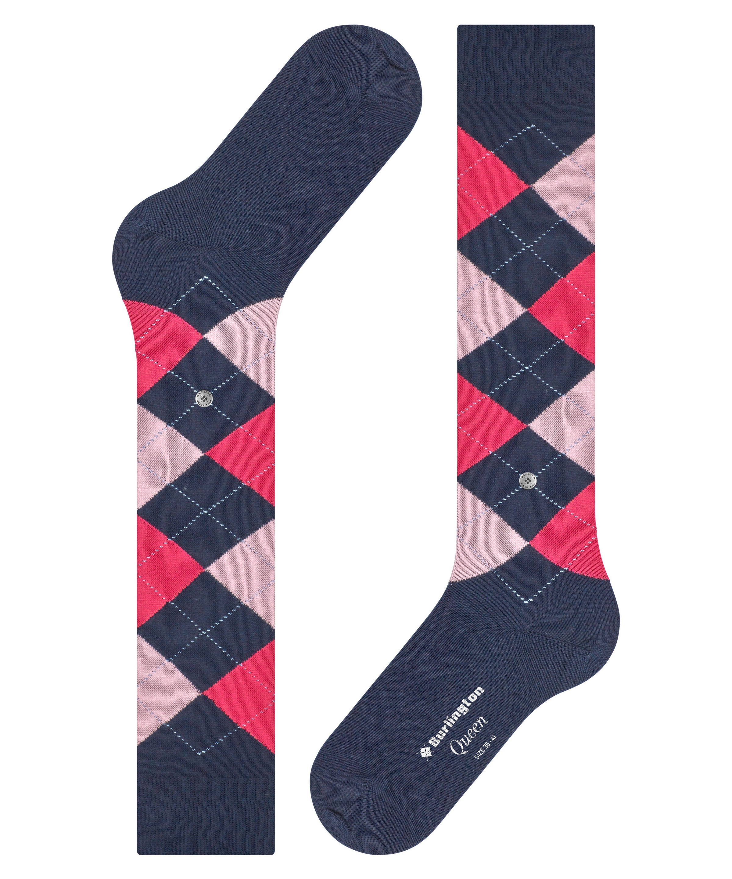 Burlington Kniestrümpfe »Queen« Einheitsgröße 36-41, Argyle-Muster, gekämmte Baumwolle