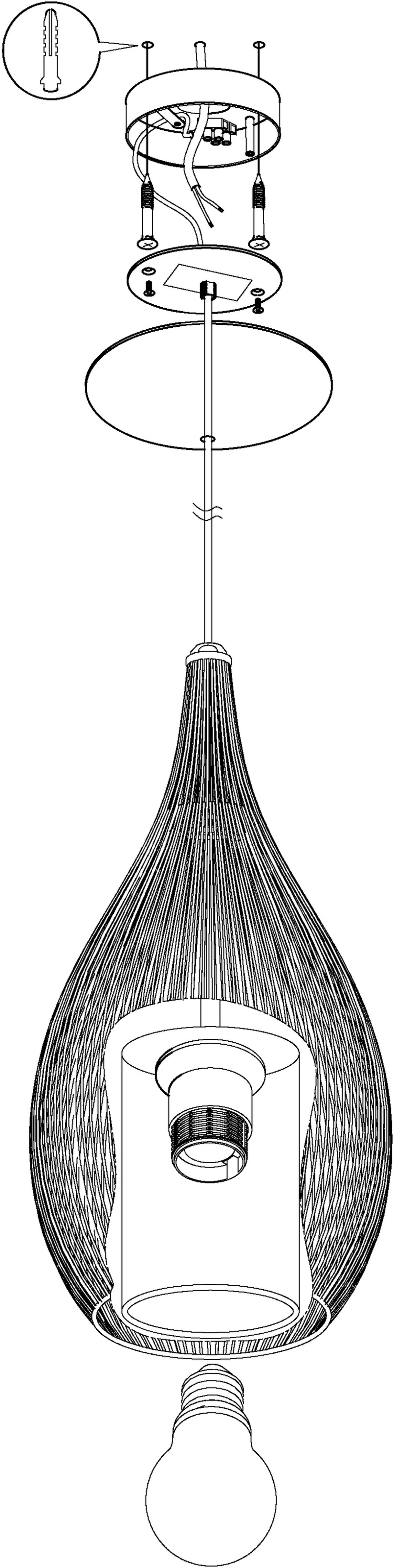 EGLO Pendelleuchte »RAZONI Hängelampe, Pendellampe, Stahl, satiniertes Glas, weiß, E27«, 1 flammig, Leuchtmittel E27 | ohne Leuchtmittel, Wohnzimmer, Esszimmer, Vintage, moder, Industrial, Retro, 130x19cm