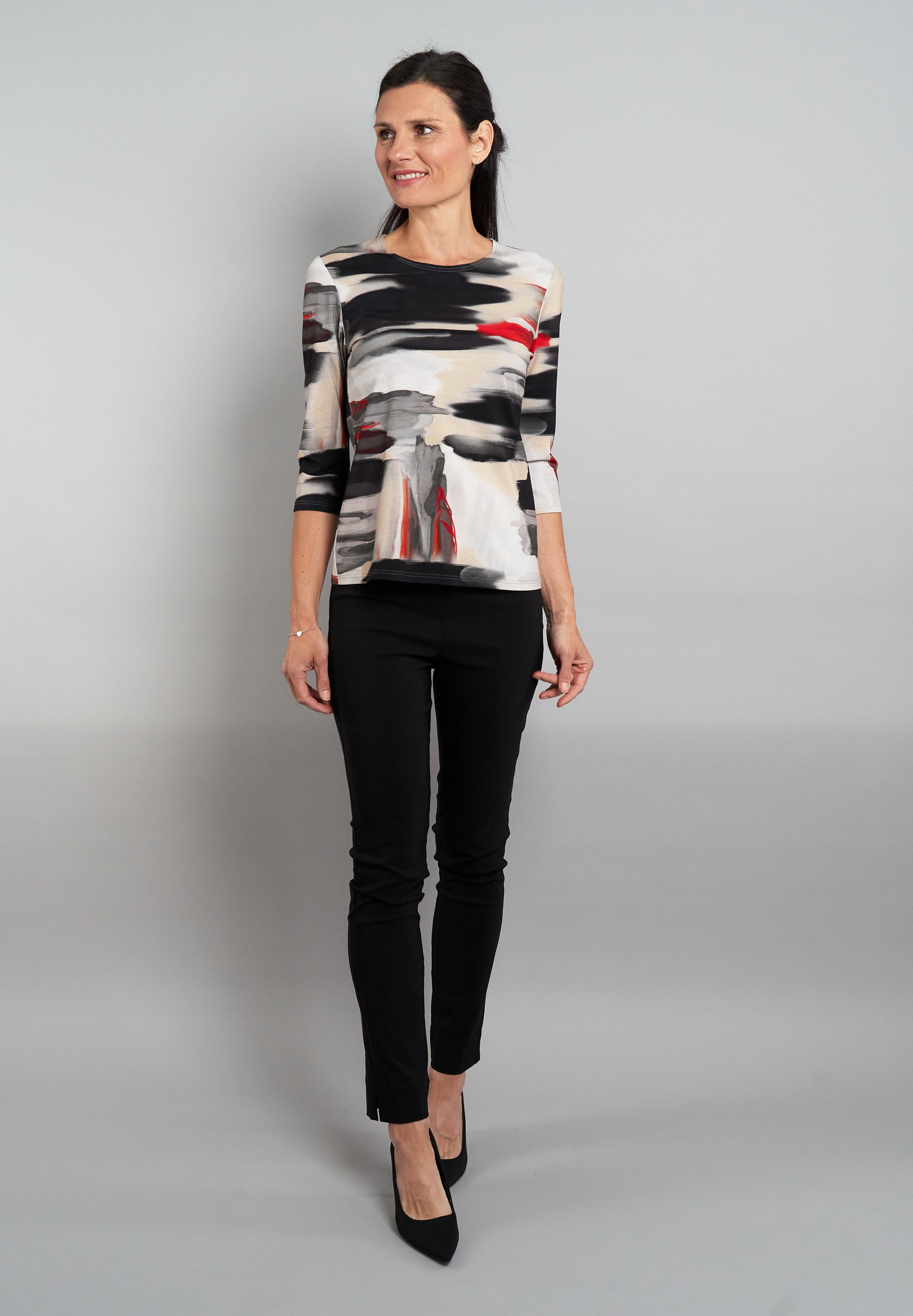 Seidel Moden 3/4-Arm-Shirt, mit grafischem Muster - MADE IN GERMANY