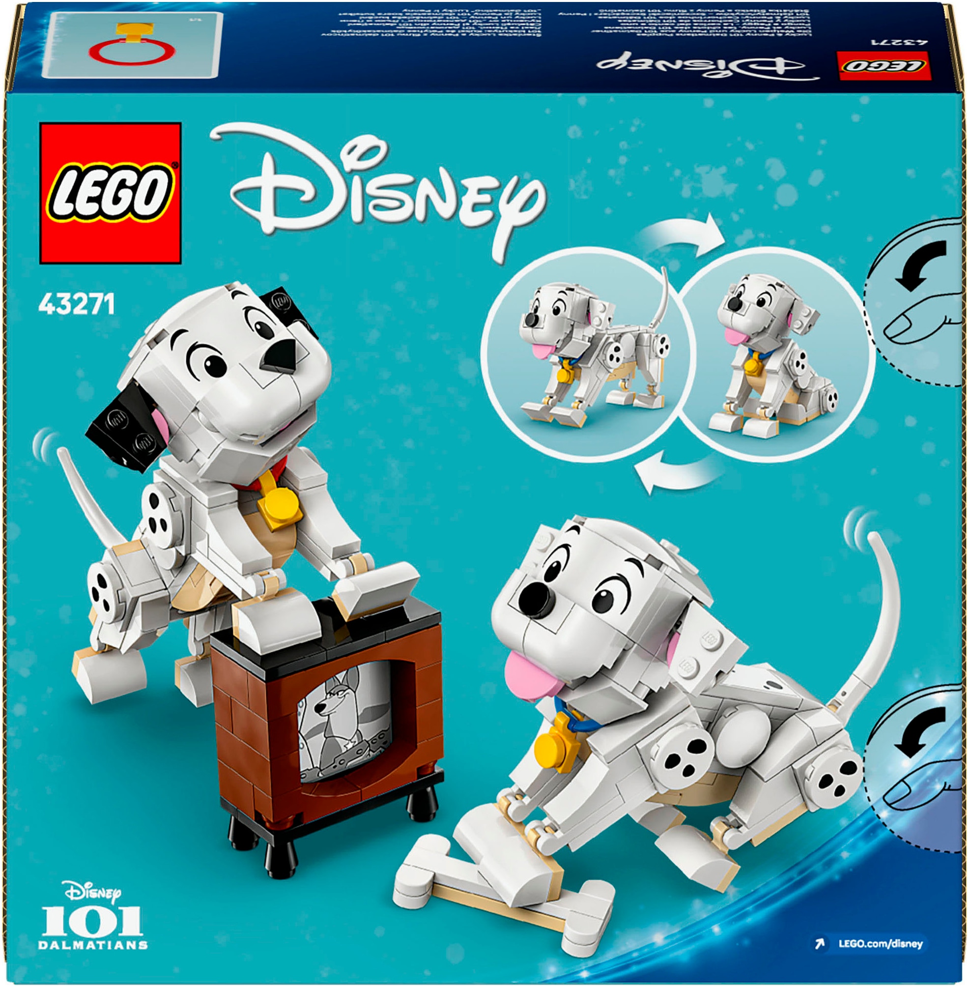 LEGO® Konstruktionsspielsteine »Die Welpen Lucky und Penny aus 101 Dalmatiner (43271)«, (268 St.), LEGO Disney Classic; Made in Europe