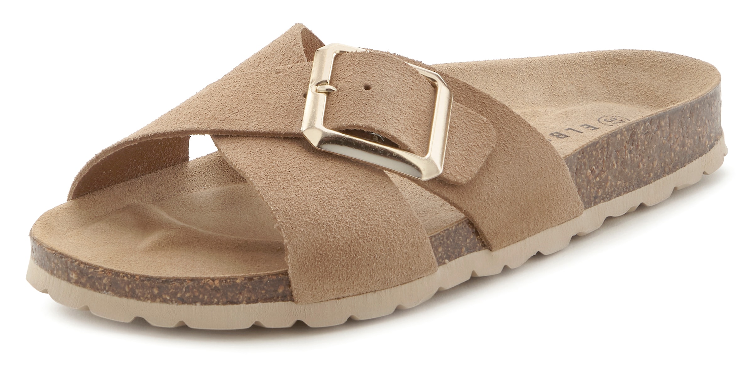 Elbsand Pantolette »Mule, Sandale, offener Schuh«, Sommerschuh aus hochwertigem Leder mit weichem Komfortkorkfußbett