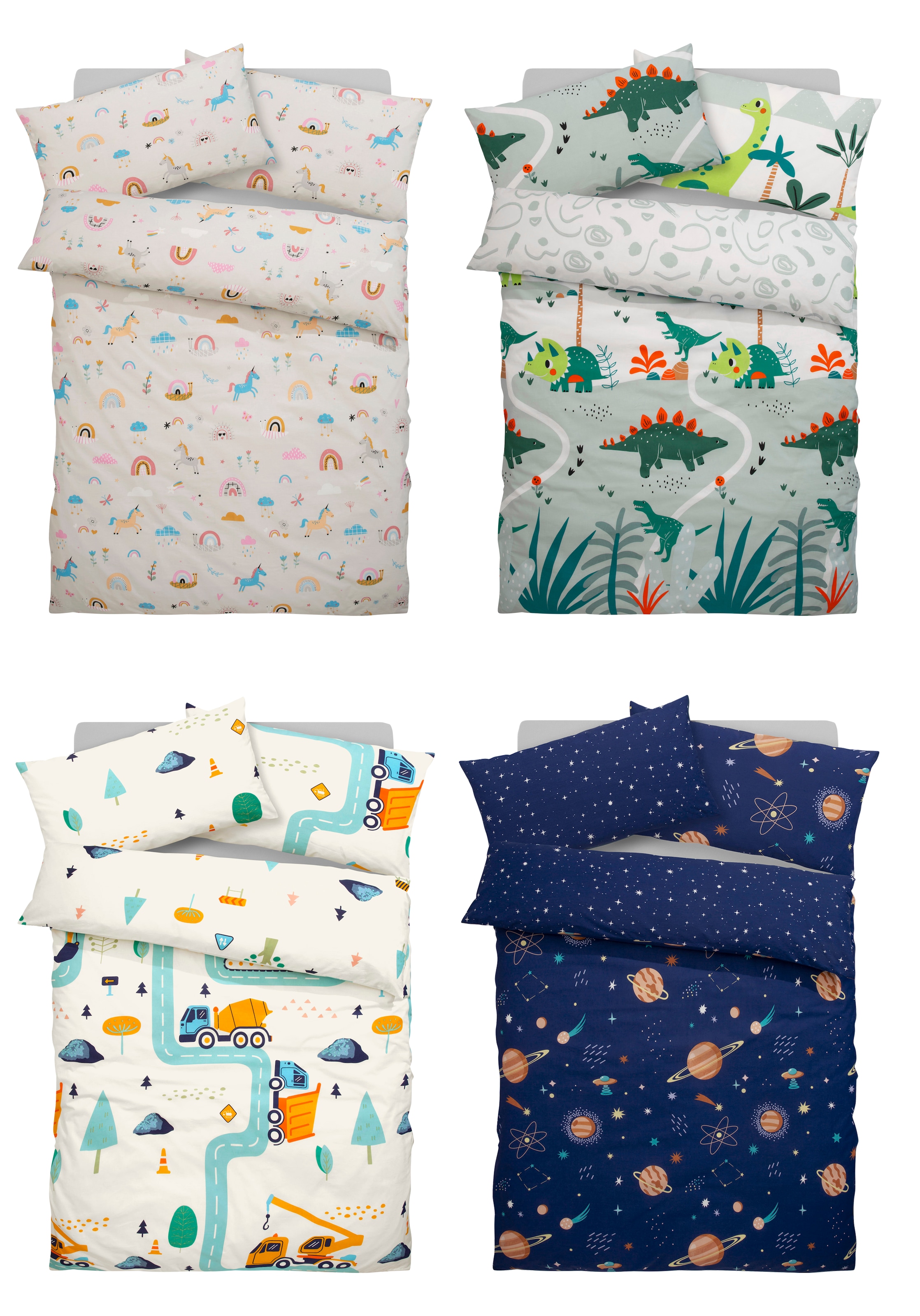 Lüttenhütt Kinderbettwäsche »CUDDLEE«, in vielen Designs: Dino,Einhorn,Welt günstig online kaufen