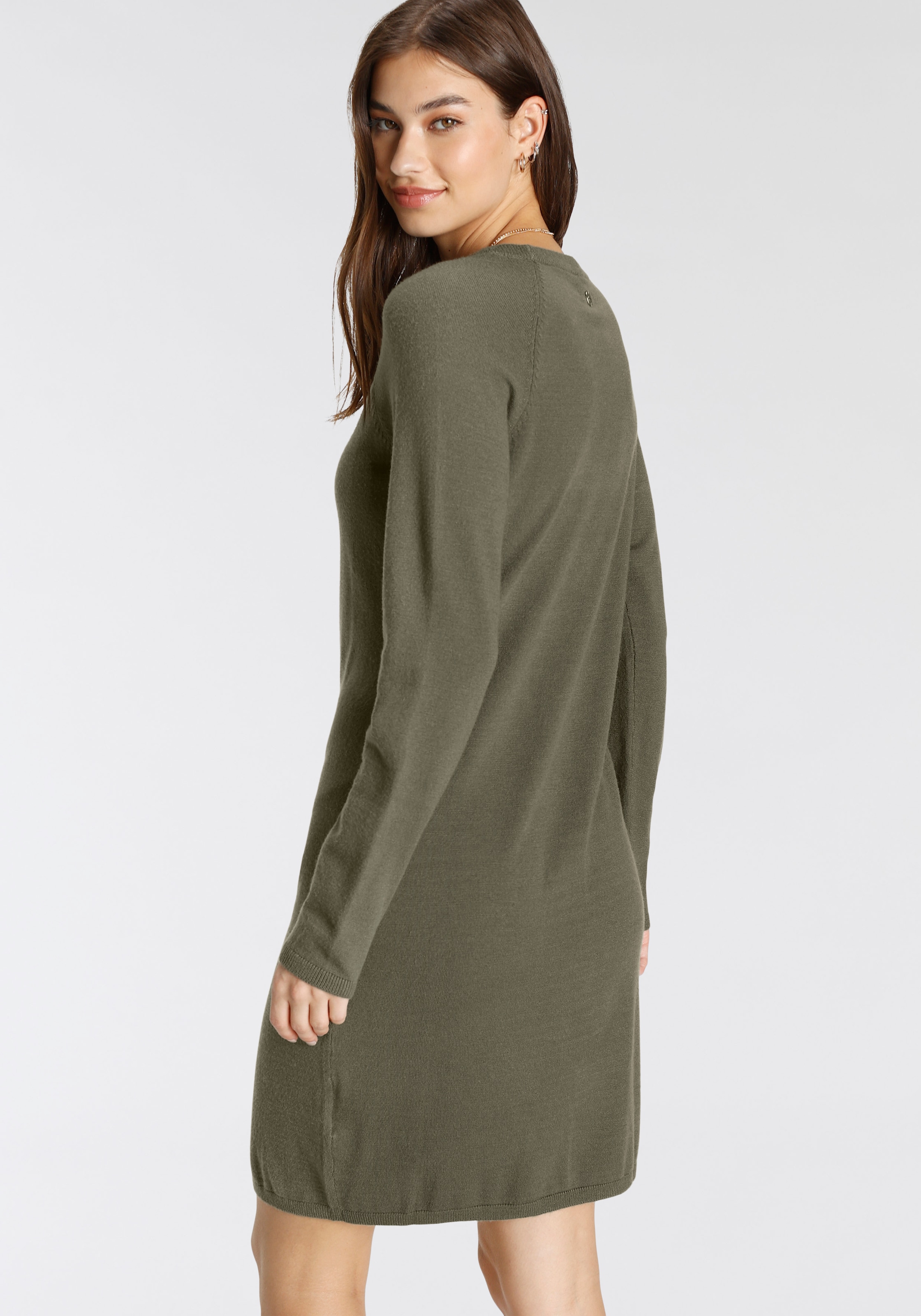 Tamaris Strickkleid, kurzes Kleid, figurumspielend, aus Viskosemischung