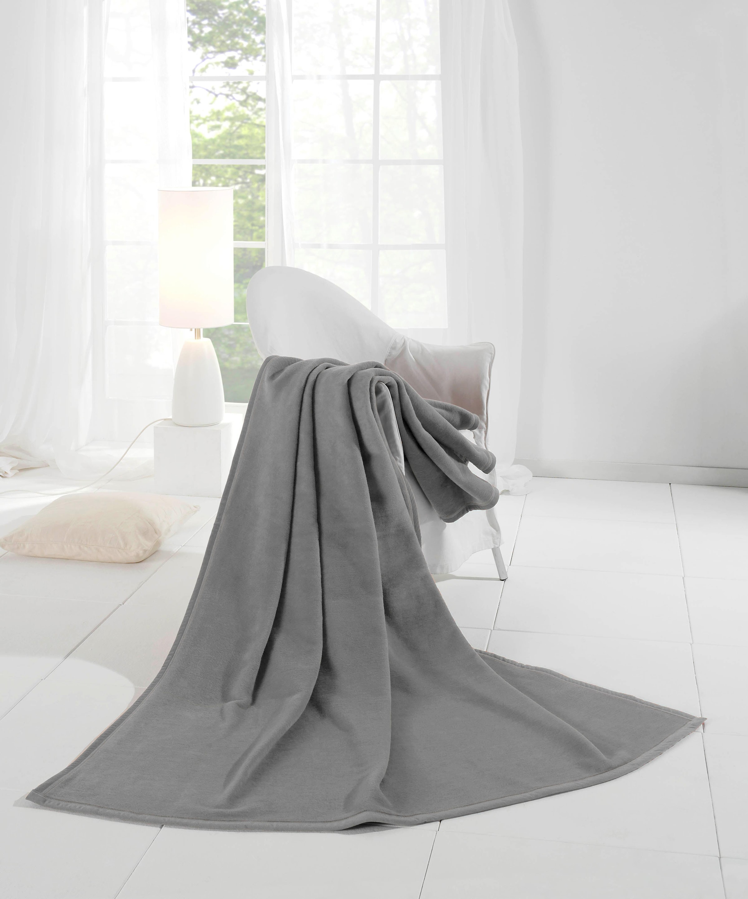 Biederlack Wohndecke »Cotton Home«, im Uni Design, Kuscheldecke