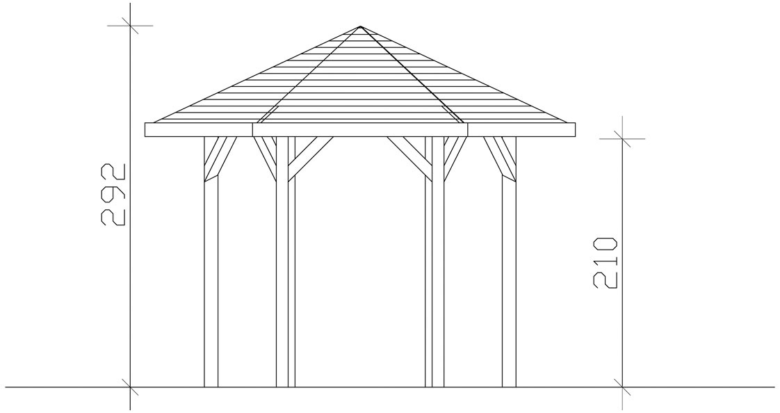 Skanholz Pavillon »Nancy 1«, 6-Eck, BxT: 360x312 cm