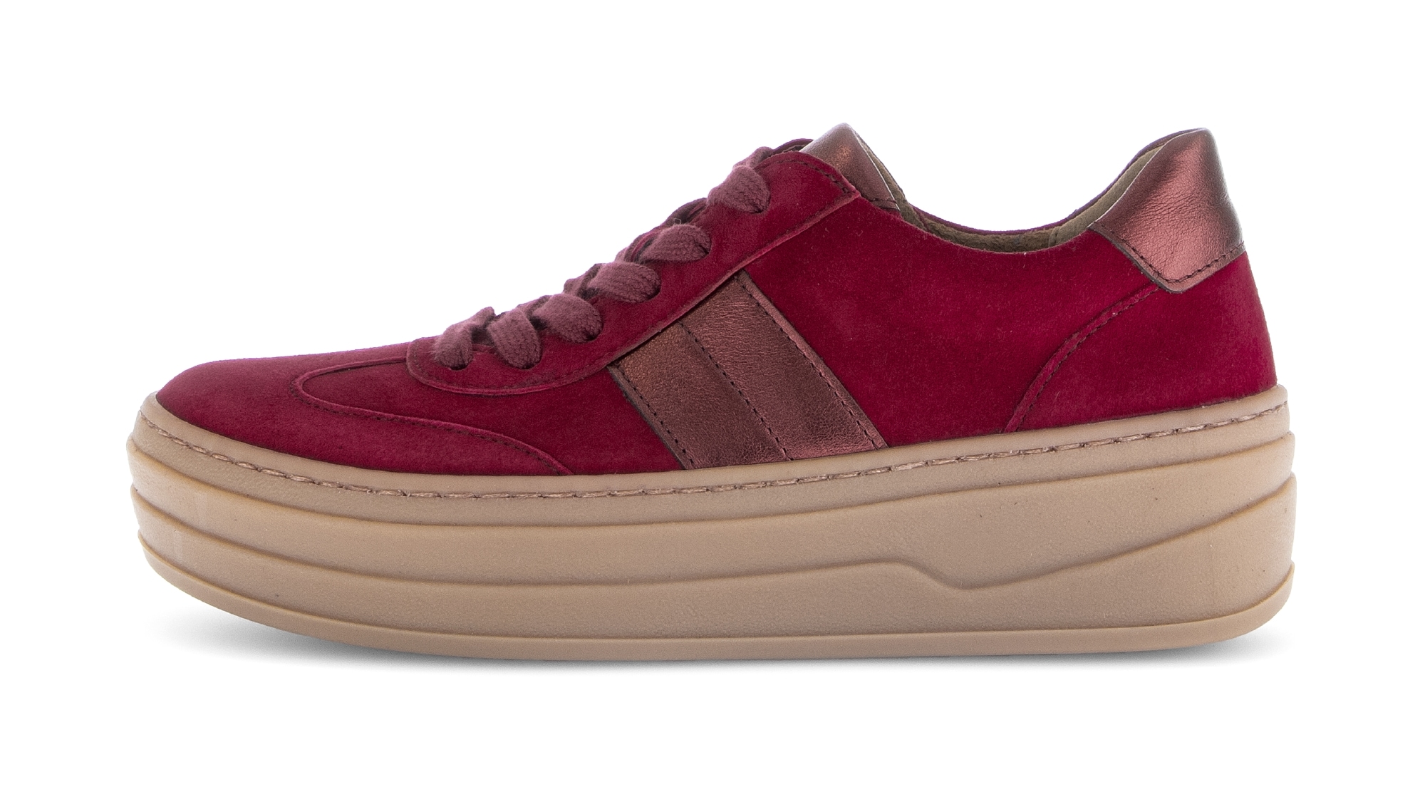 Gabor Plateausneaker, Schnürschuh, Freizeitschuh, Halbschuh mit Besatz in Metallicoptik