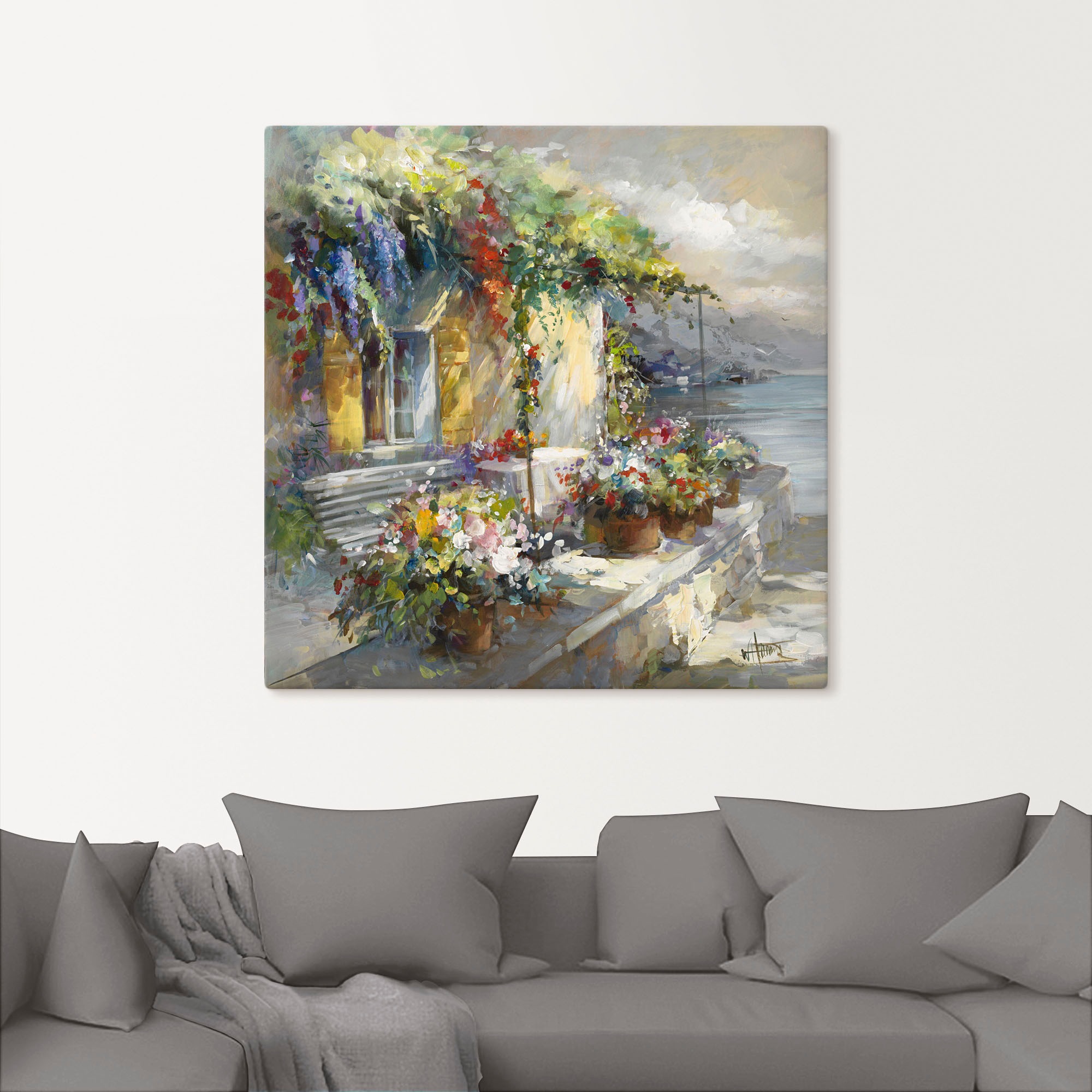Artland Leinwandbild »Veranda am See« Garten 1 Stk. tlg. auf Keilrahmen ges günstig online kaufen