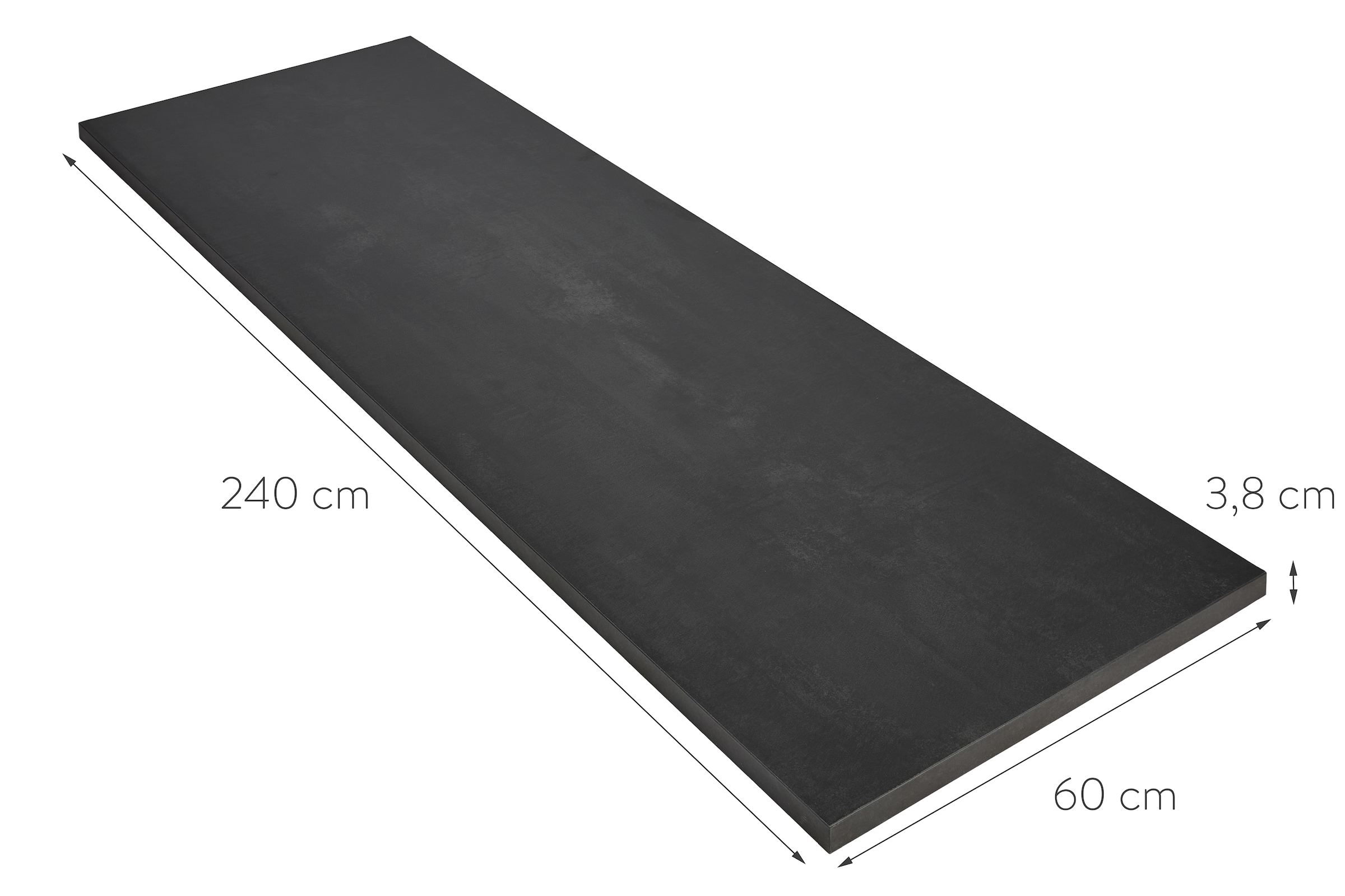 nobilia® Arbeitsplatte »passend zu allen Serien, Stärke: 3,8 cm«, von drei Seiten beschichtet, in drei Breiten: 180, 210 und 240 cm