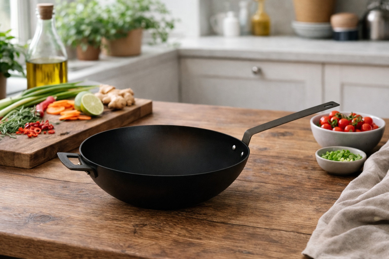 Ronneby Bruk Wok »Ultra Light Professional Wok-Pfanne, Ø 32 cm, mit Schmiedeeisengriffen« Gusseisen 1 tlg.