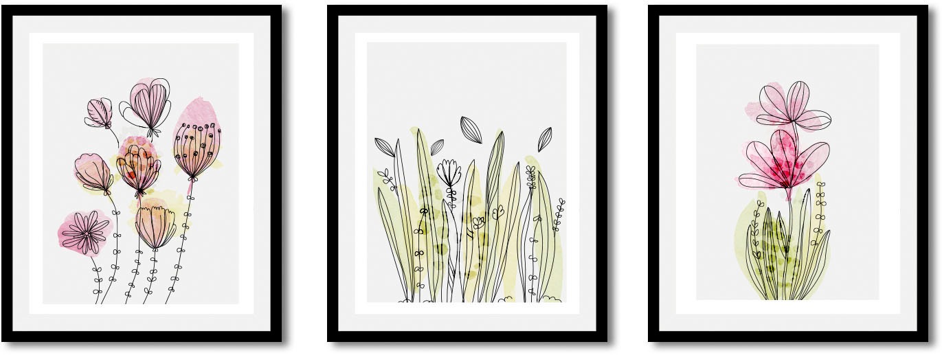 queence Bild »Aquarell Zeichnungen Flora Dream«, (1 St.), HD Premium Poster günstig online kaufen