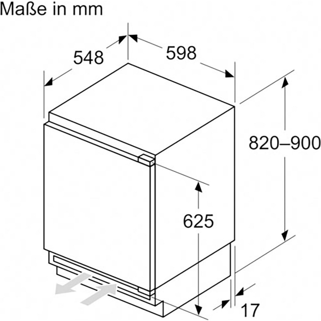 Constructa Einbaukühlschrank »CK101VFE0«, CK101VFE0, 82 cm hoch, 59,8 cm breit