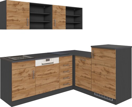 KOCHSTATION Küche »KS-Mali« Stellbreite 210/170 cm, mit E-Geräten günstig online kaufen