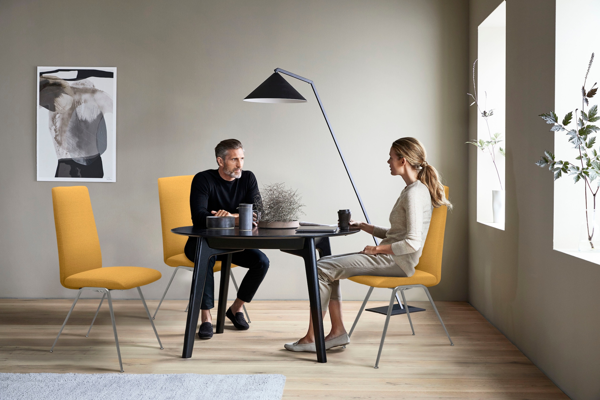 Stressless® Polsterstuhl »Laurel«, ROHLEDER Stoff Q2 FARON, High Back, Größe M, mit Beinen aus Stahl in Chrom matt